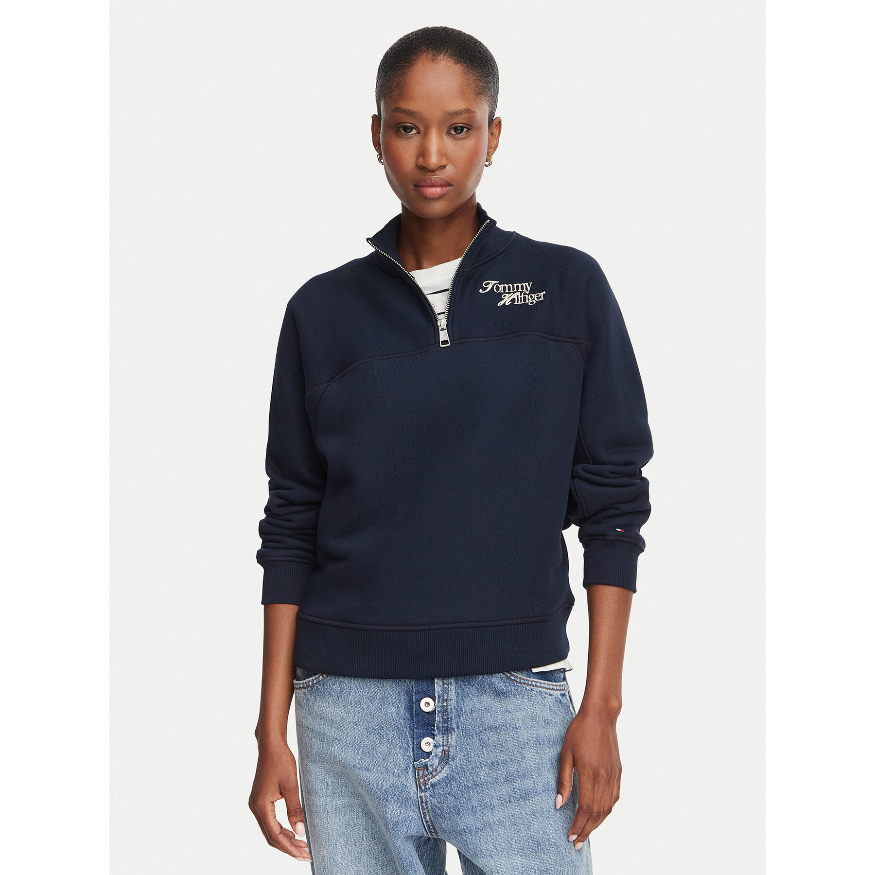 Tommy Hilfiger Sweatshirt WW0WW51878 Dunkelblau Regular Fit