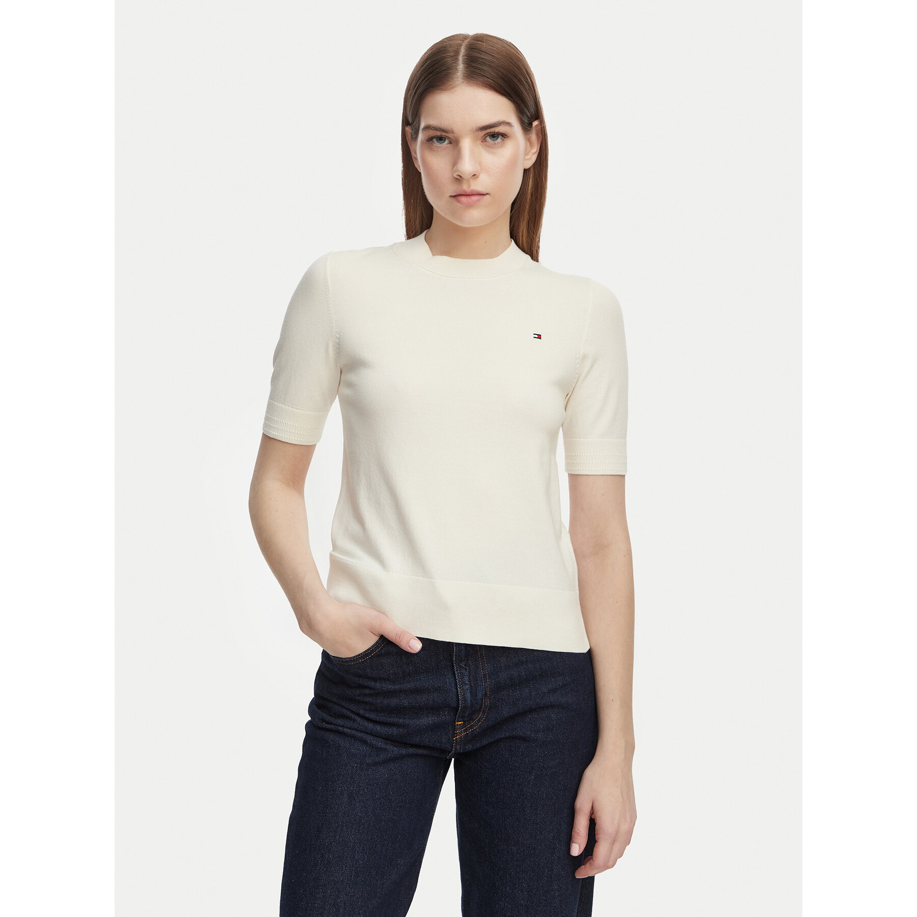 Tommy Hilfiger T-shirt WW0WW49705 Žuta Slim Fit