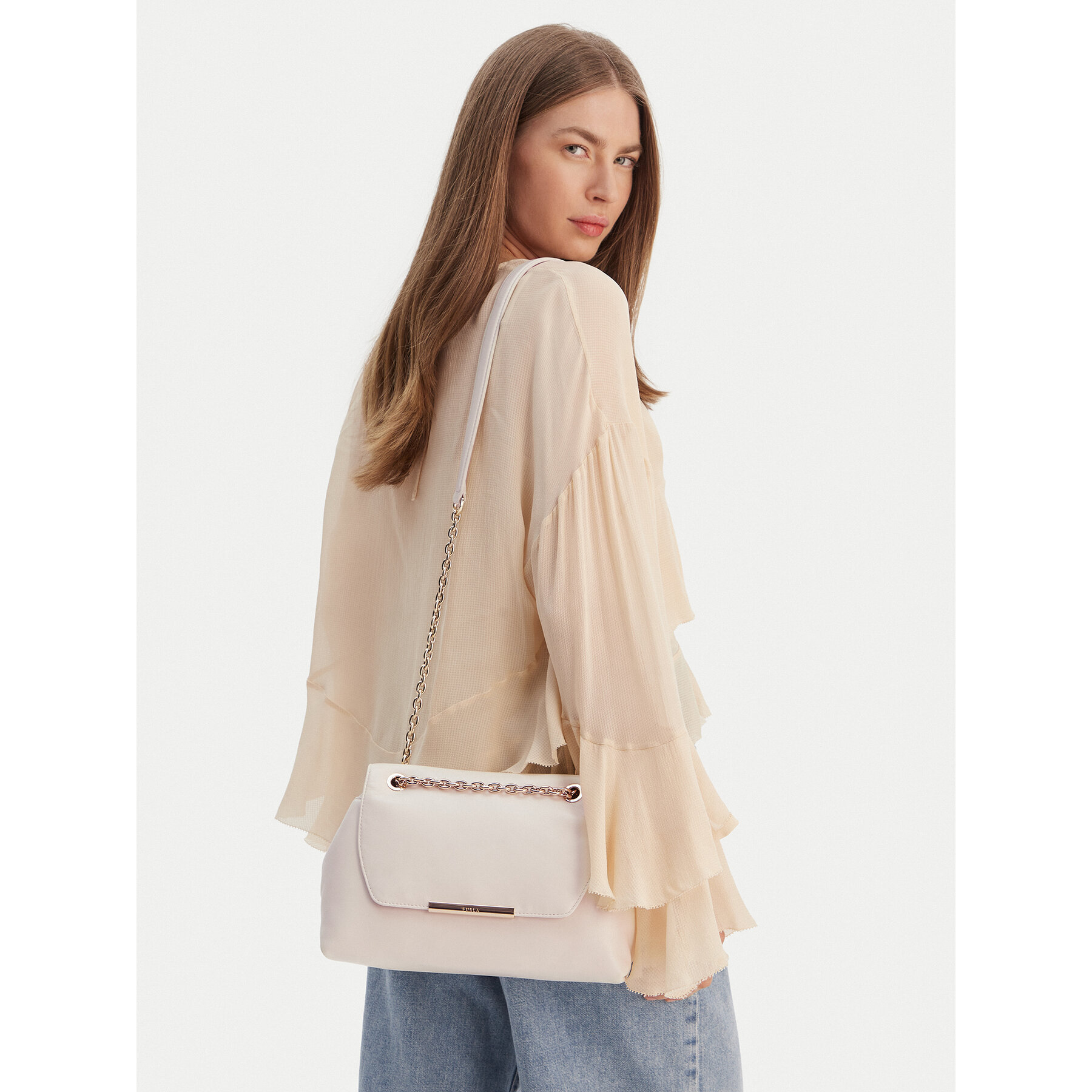 Дамска чанта Furla Nadia S WB01817 BX2269 CN PNN00 Екрю