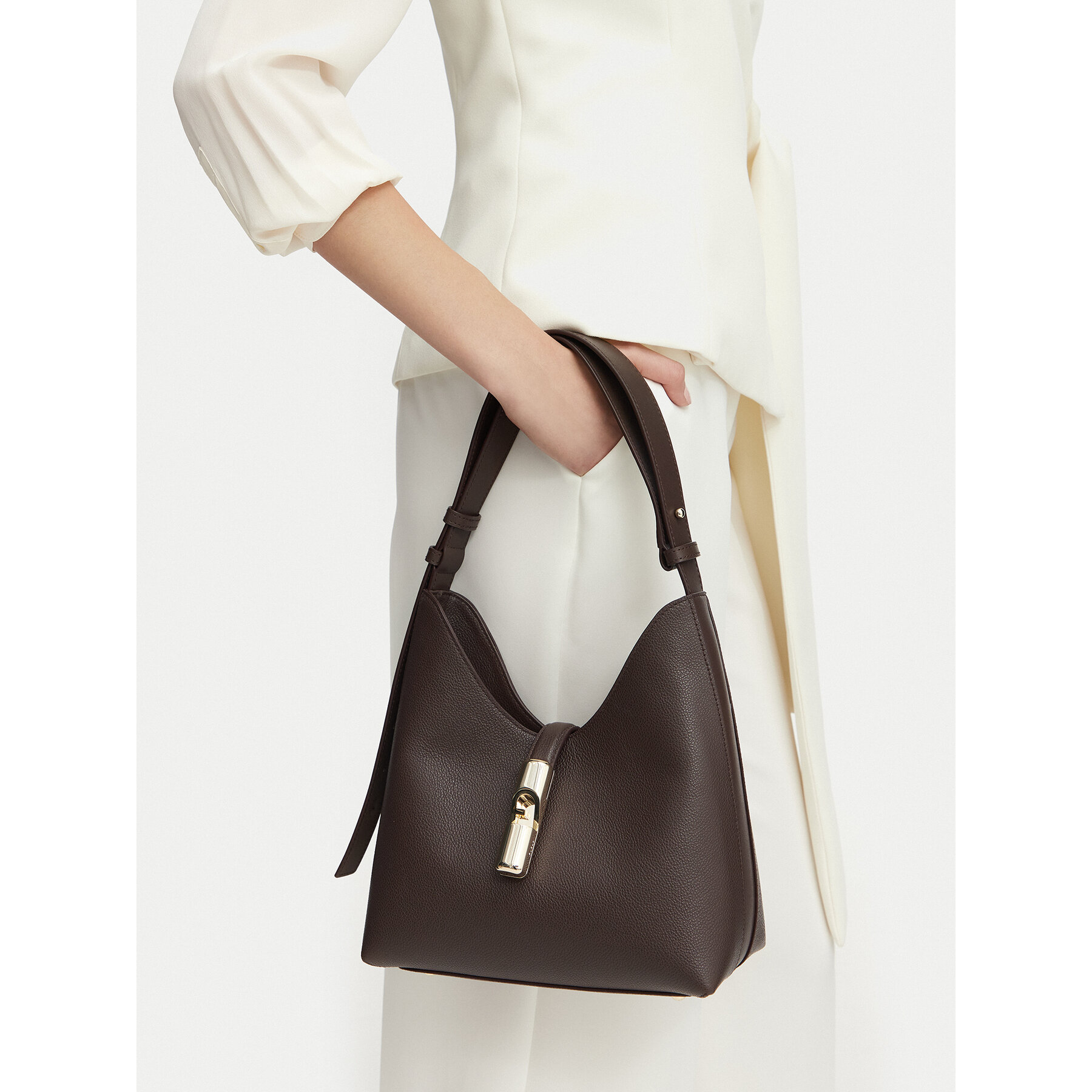 Ročna torba Furla Goccia S WB01979 BX3353 CN 2460S Temno rjava