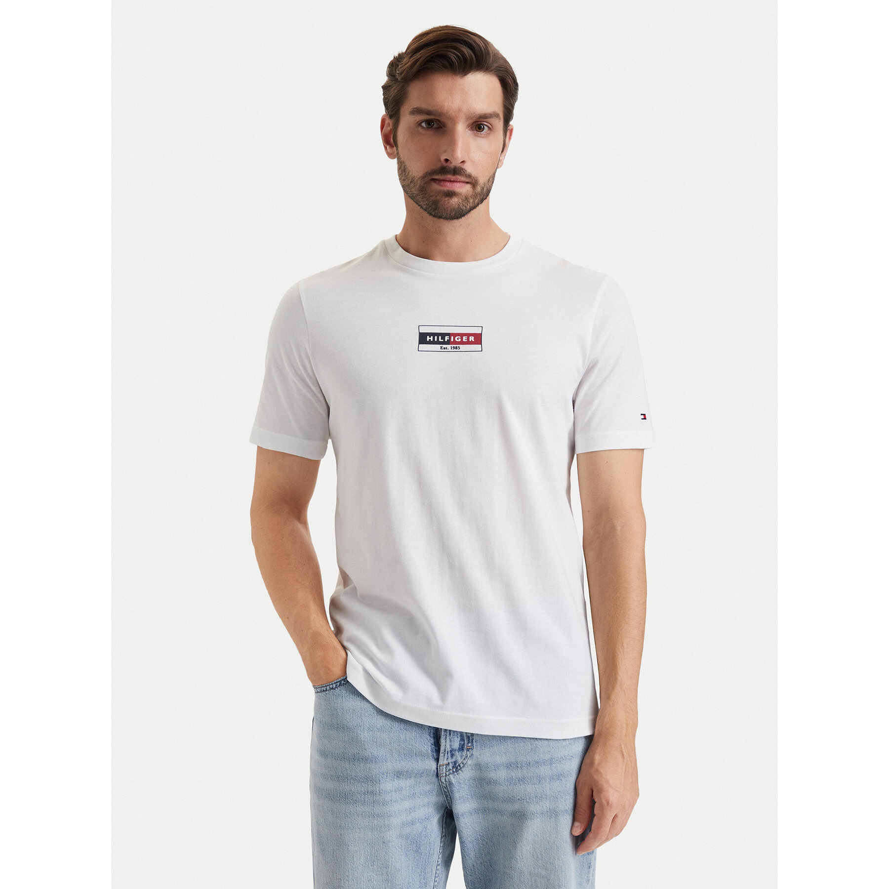 Tommy Hilfiger T-Shirt Brand Love MW0MW44882 Weiß Regular Fit