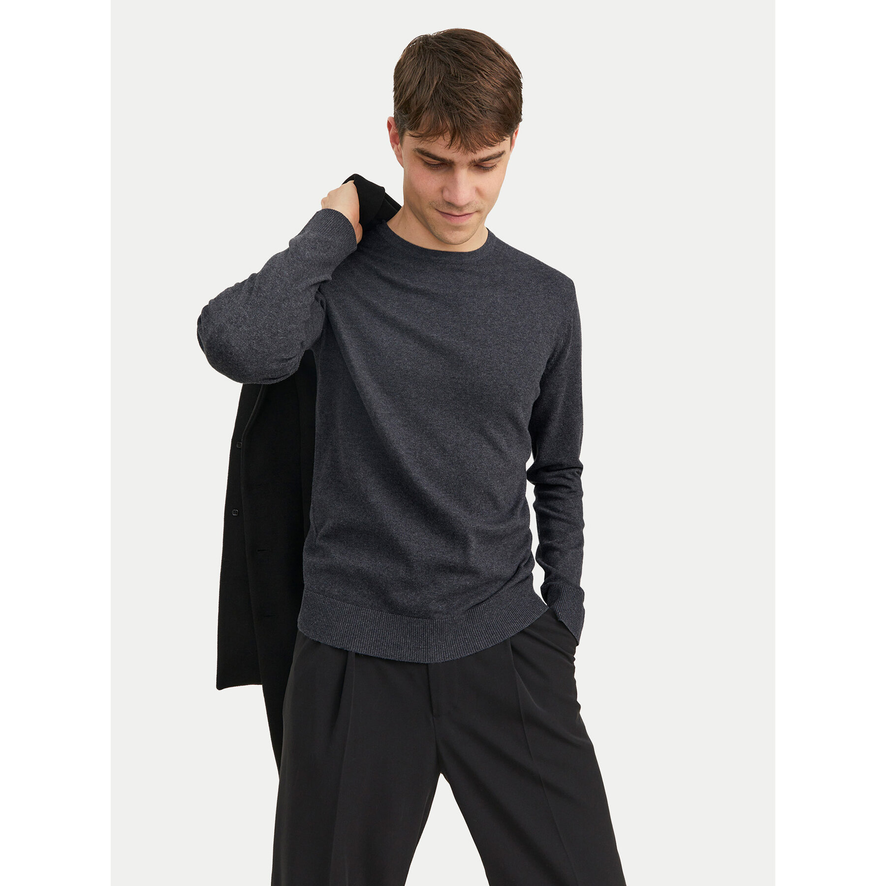 Jack & Jones Pullover Eemil 12208364 Grau Regular Fit