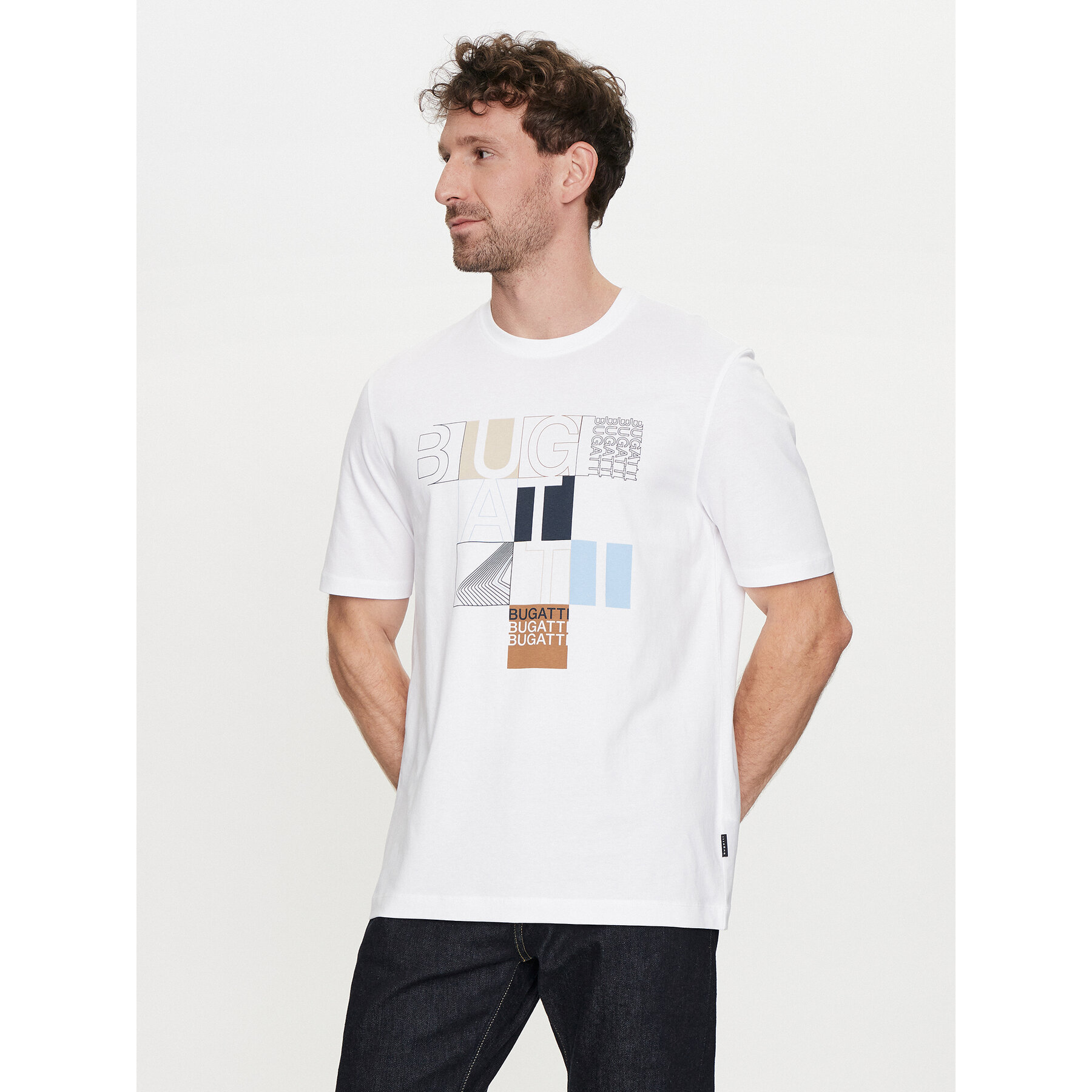 Bugatti T-shirt 8350 55045A Bianco Regular Fit