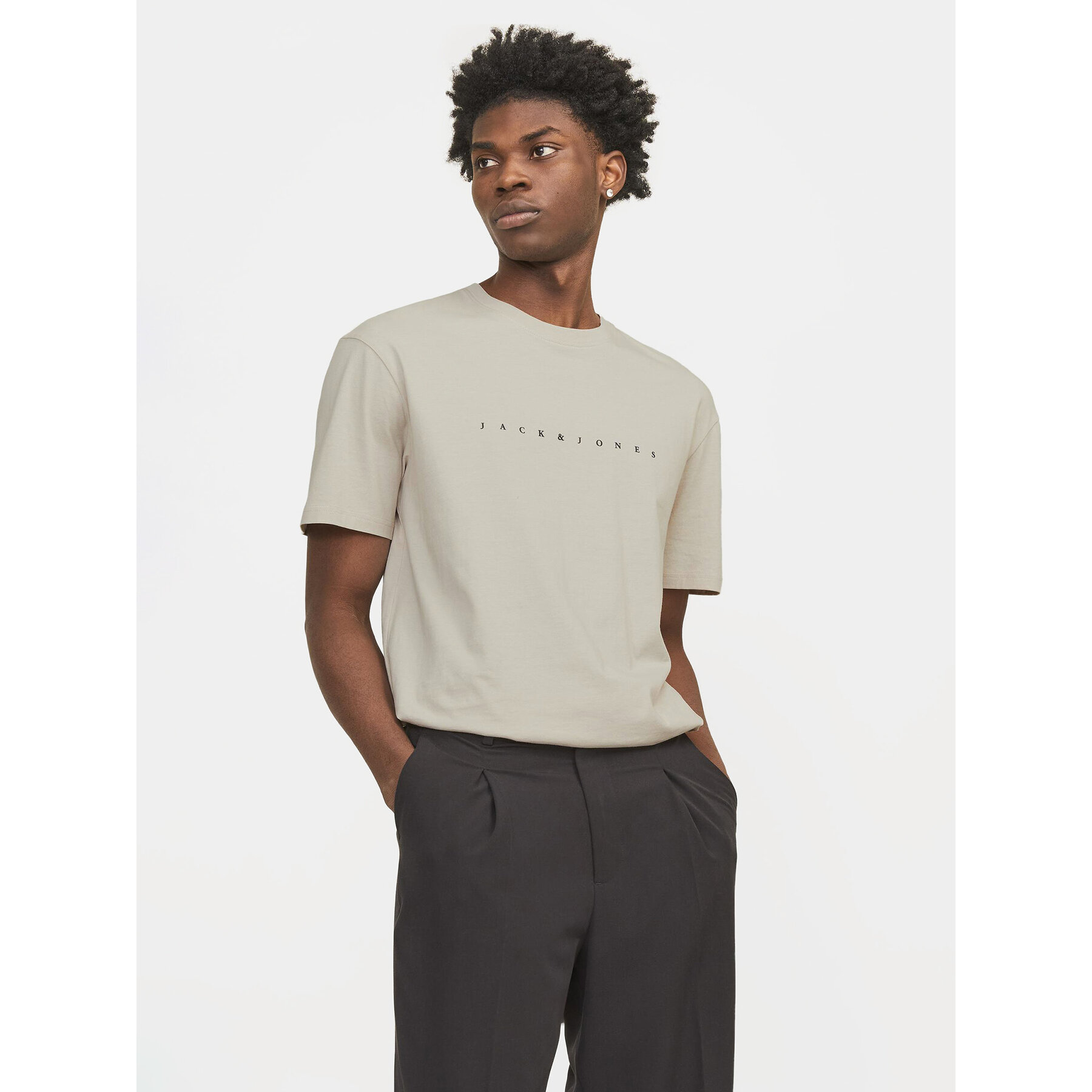 Jack & Jones T-shirt Star 12234746 Beige Relaxed Fit