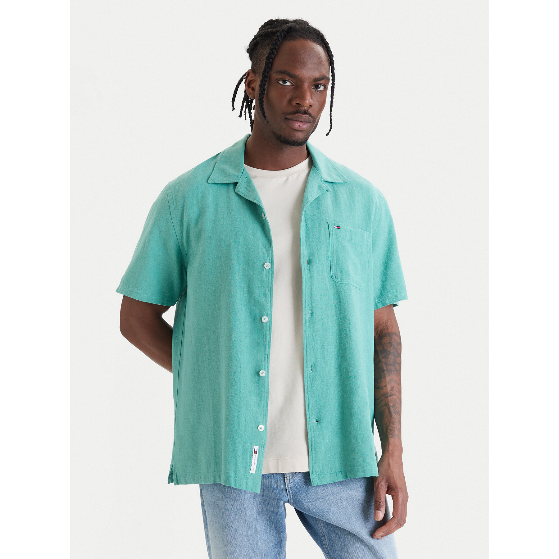 Tommy Jeans Hemd DM0DM23058 Grün Regular Fit