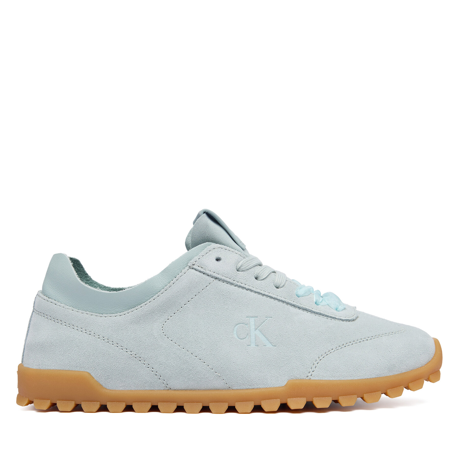 Superge Calvin Klein Low Profile Run Mg Sue Db Laces HW0HW03150 Svetlo modra