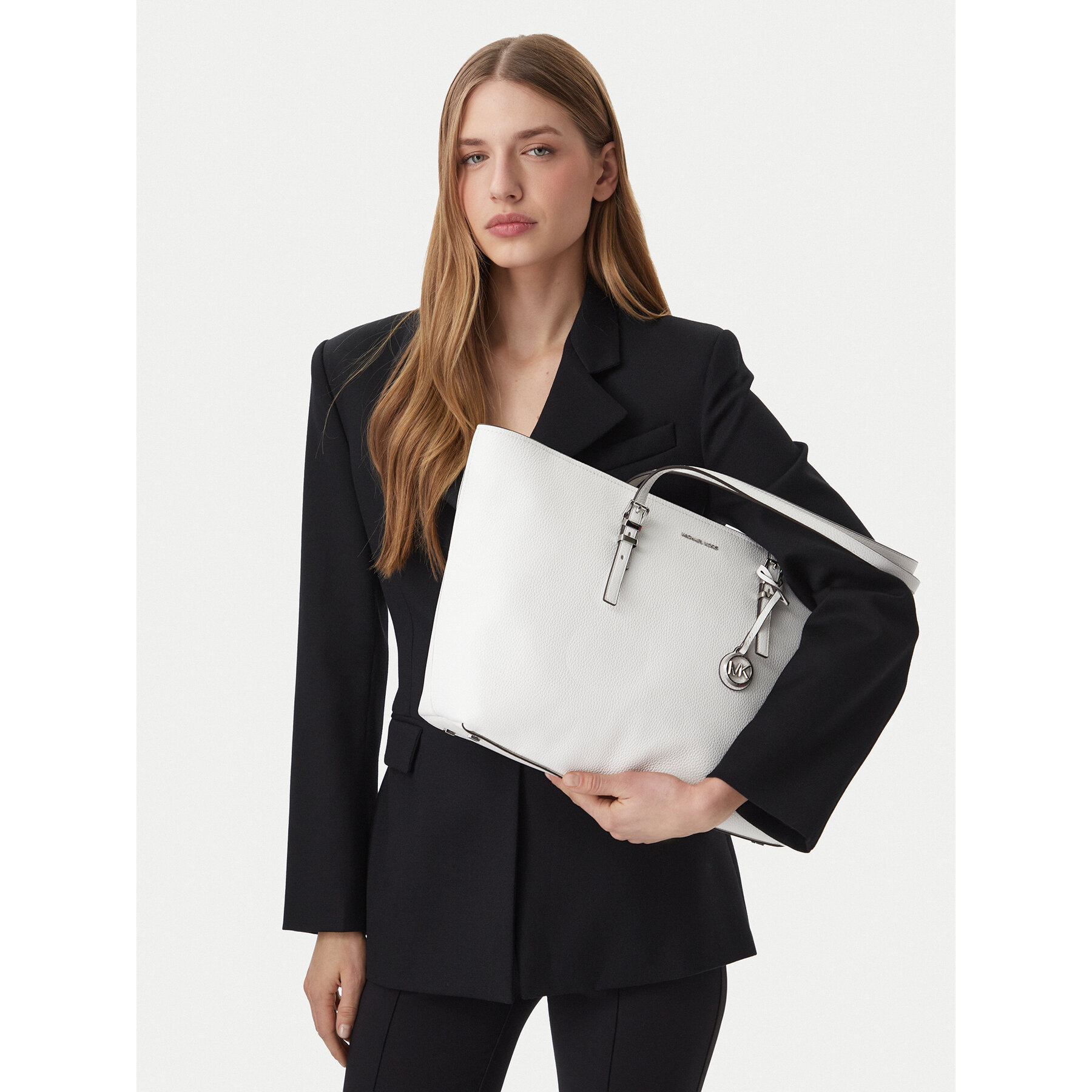 Τσάντα MICHAEL Michael Kors Quinn 30T5SQNT9L Λευκό