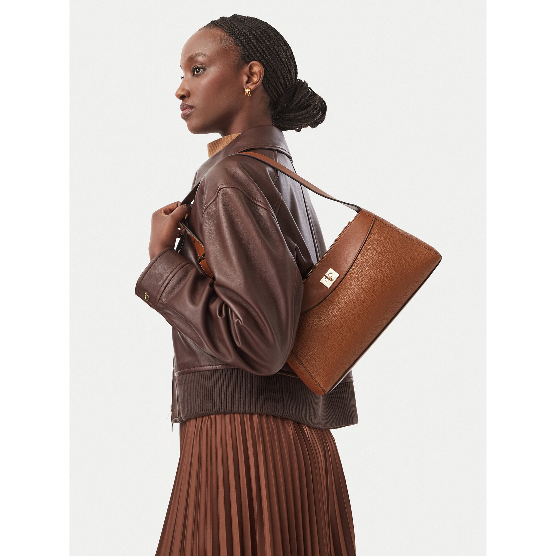 Torbica Calvin Klein Mix Media Shoulder Bag LV04F3886G Smeđa