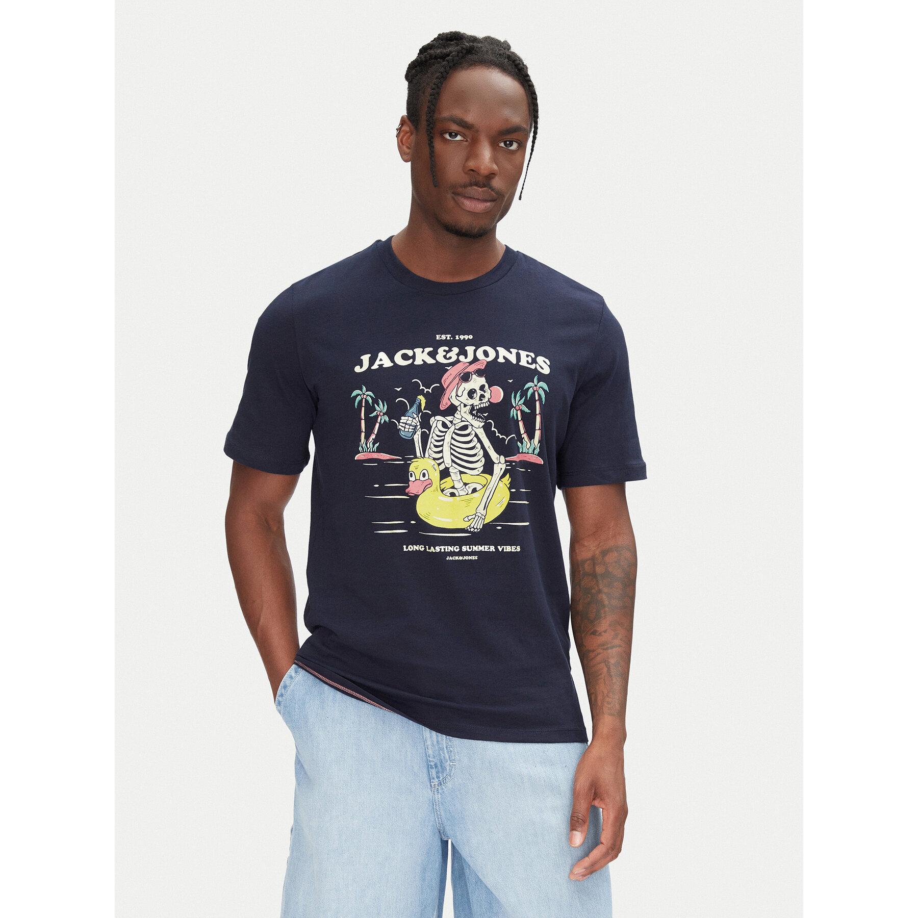 Jack & Jones T-shirt Eljah 12268472 Blu scuro Relaxed Fit