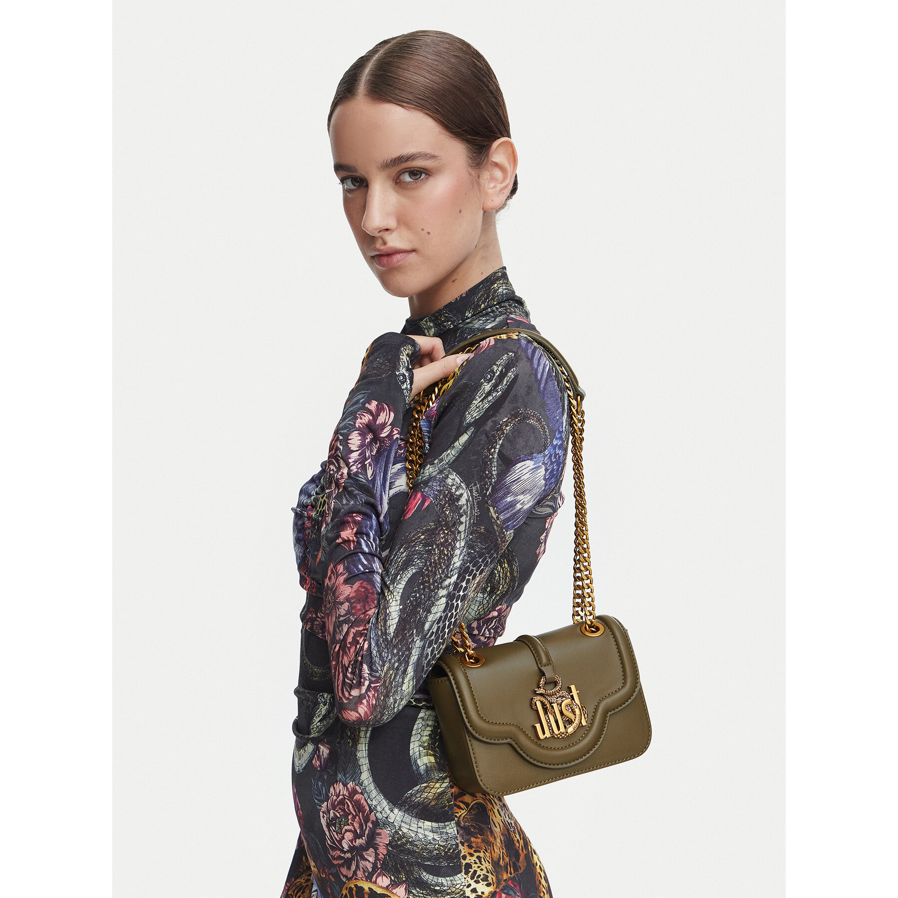 Geantă Just Cavalli 81RA4BN2 ZS749 Verde