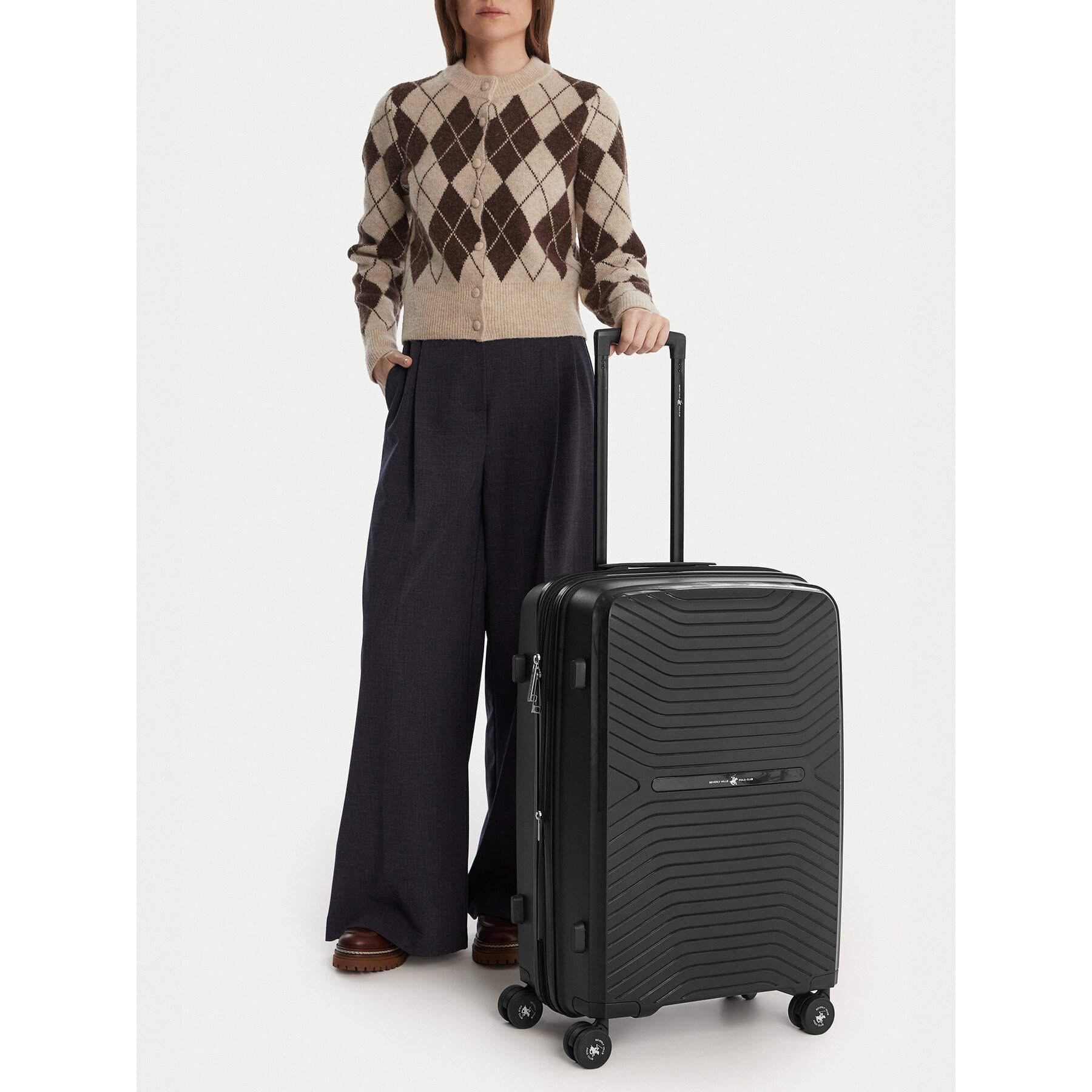 Valiză medie Beverly Hills Polo Club CEO-BHPC-WAL-007-M Negru