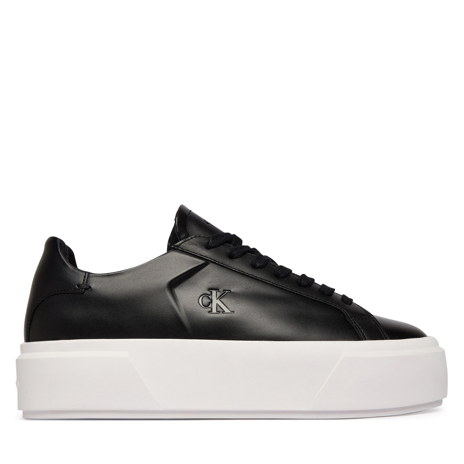 Tenisice Calvin Klein Flatform Lace Up Lth YW0YW01928 Crna