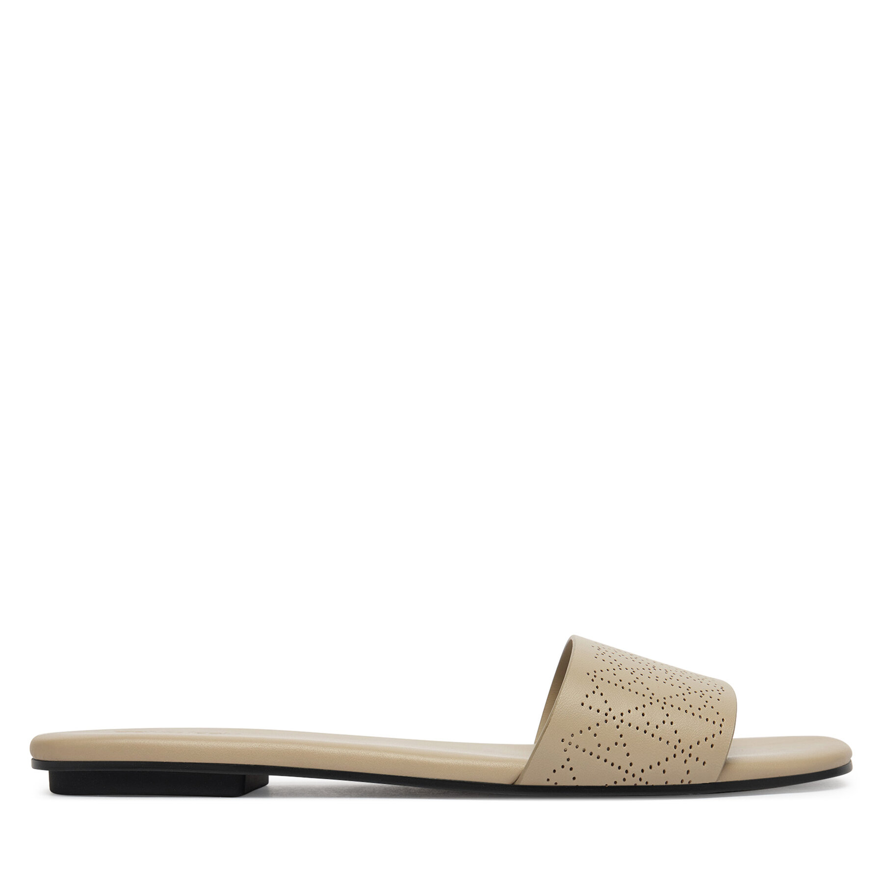 Natikači Calvin Klein Org Flat Sndl One Bar Lth Aop HW0HW02857 Bež
