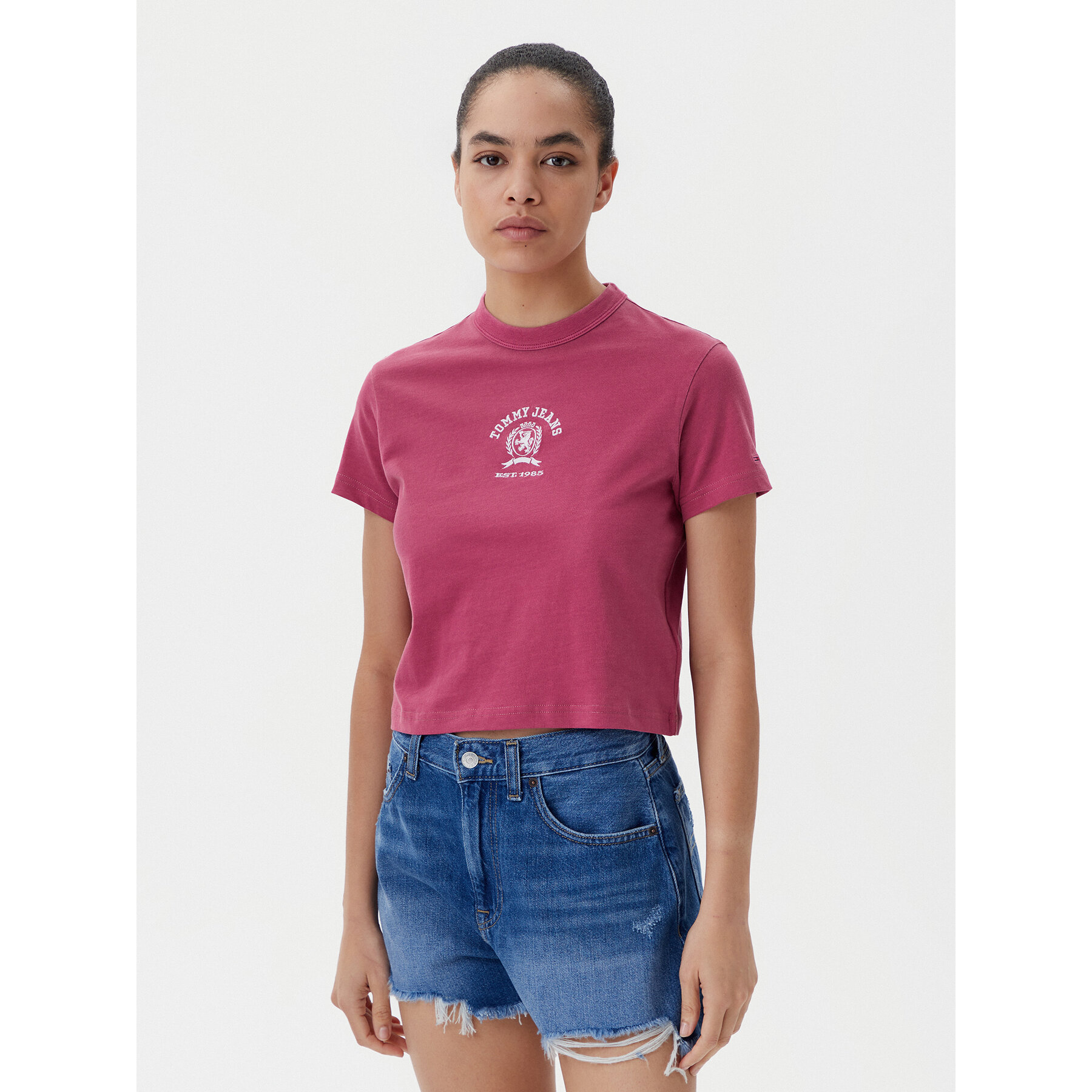 Tommy Jeans T-shirt Varsity DW0DW20317 Rosa Regular Fit