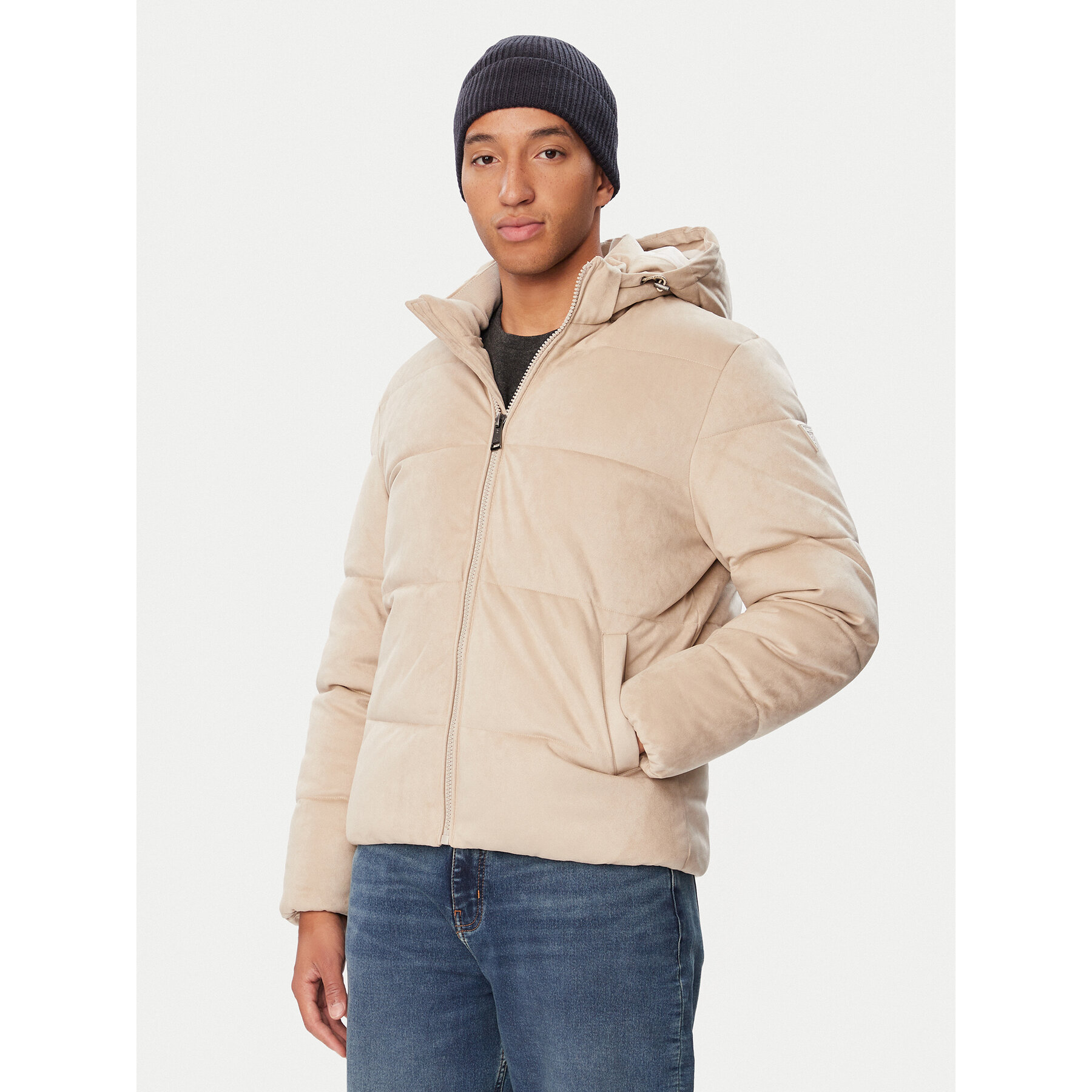 Guess Winterjacke M6BL36 W4148 Beige Regular Fit