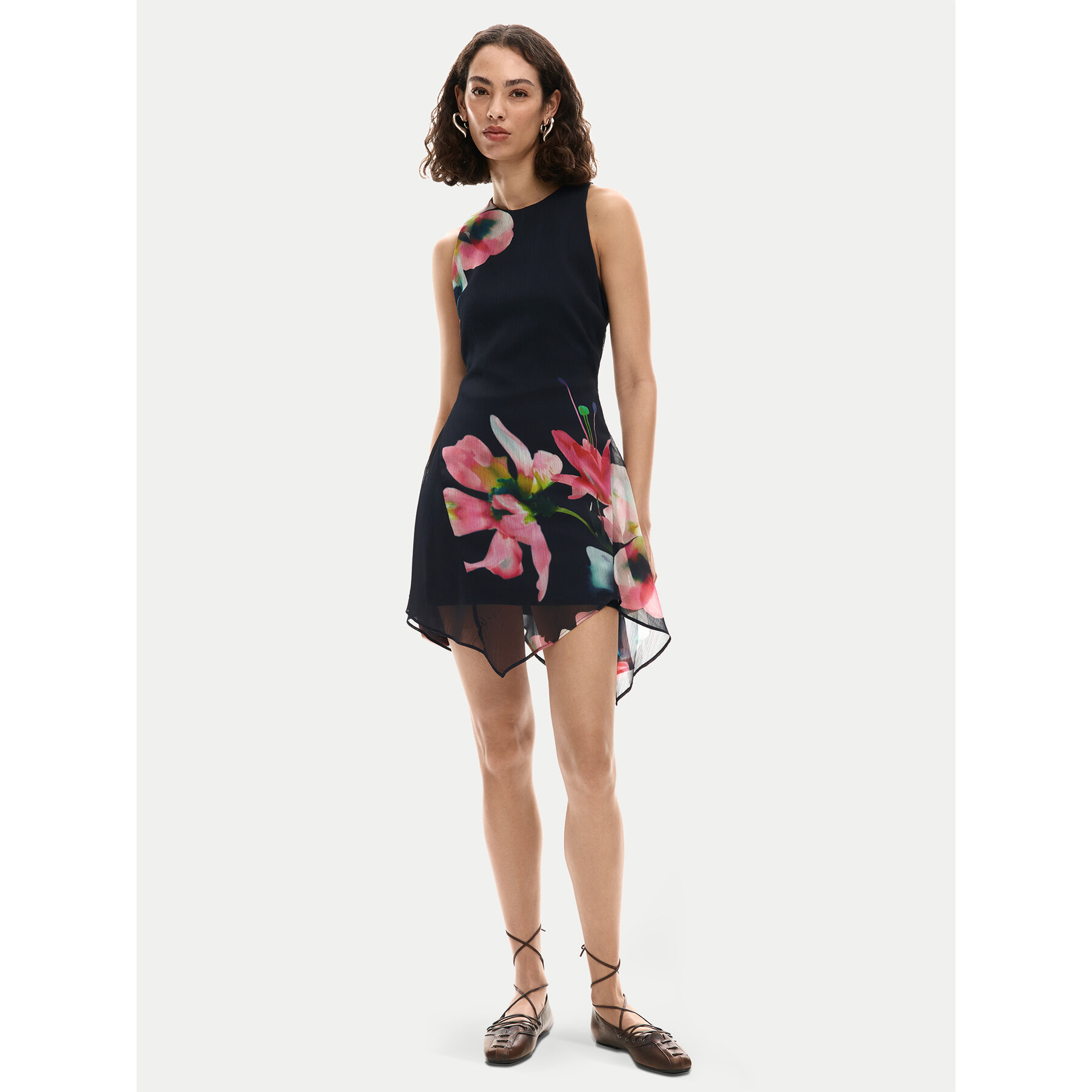 Desigual Sommerkleid Nala 26SWVW46 Schwarz Slim Fit