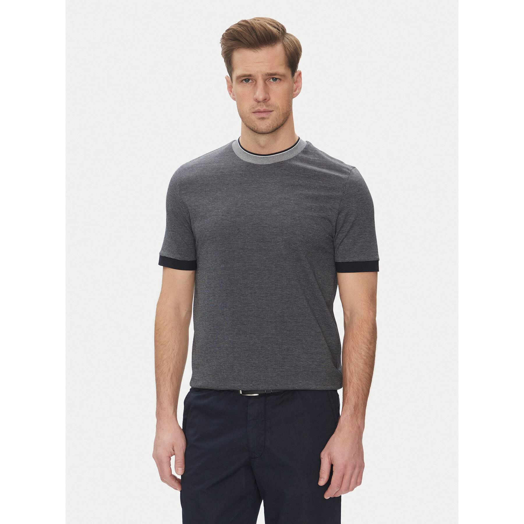 BOSS Póló H-Tessler 145 50536847 Sötétkék Slim Fit