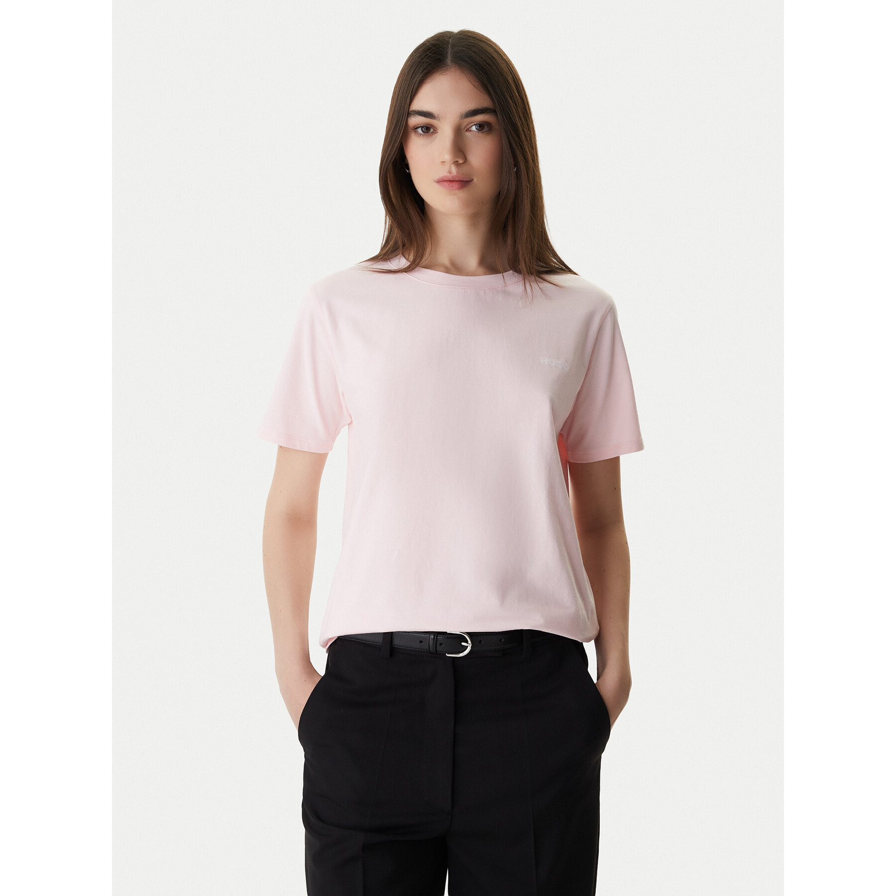 HUGO T-shirt 50555634 Svijetlo roza Regular Fit