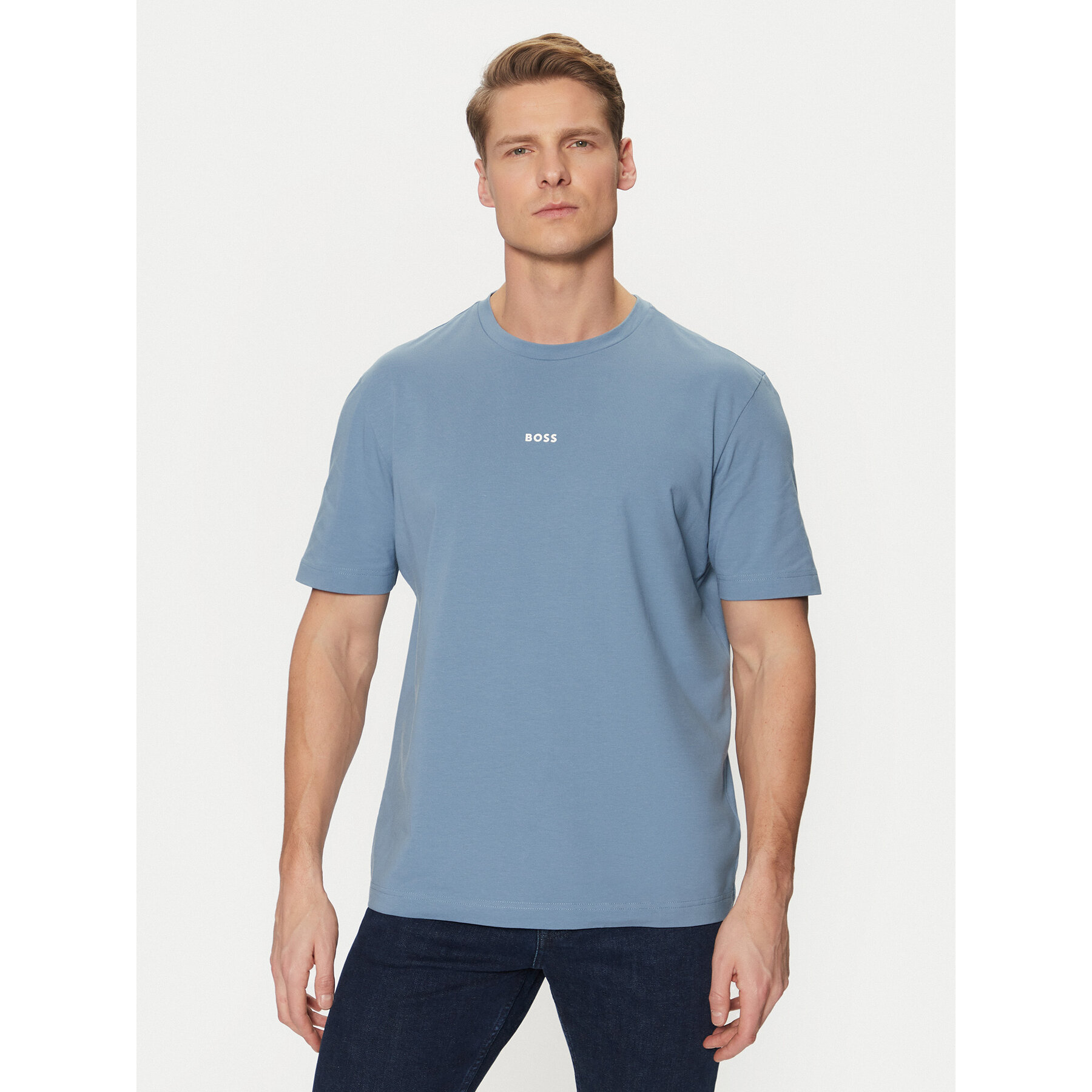 BOSS T-shirt Tchup 50473278 Celeste Regular Fit