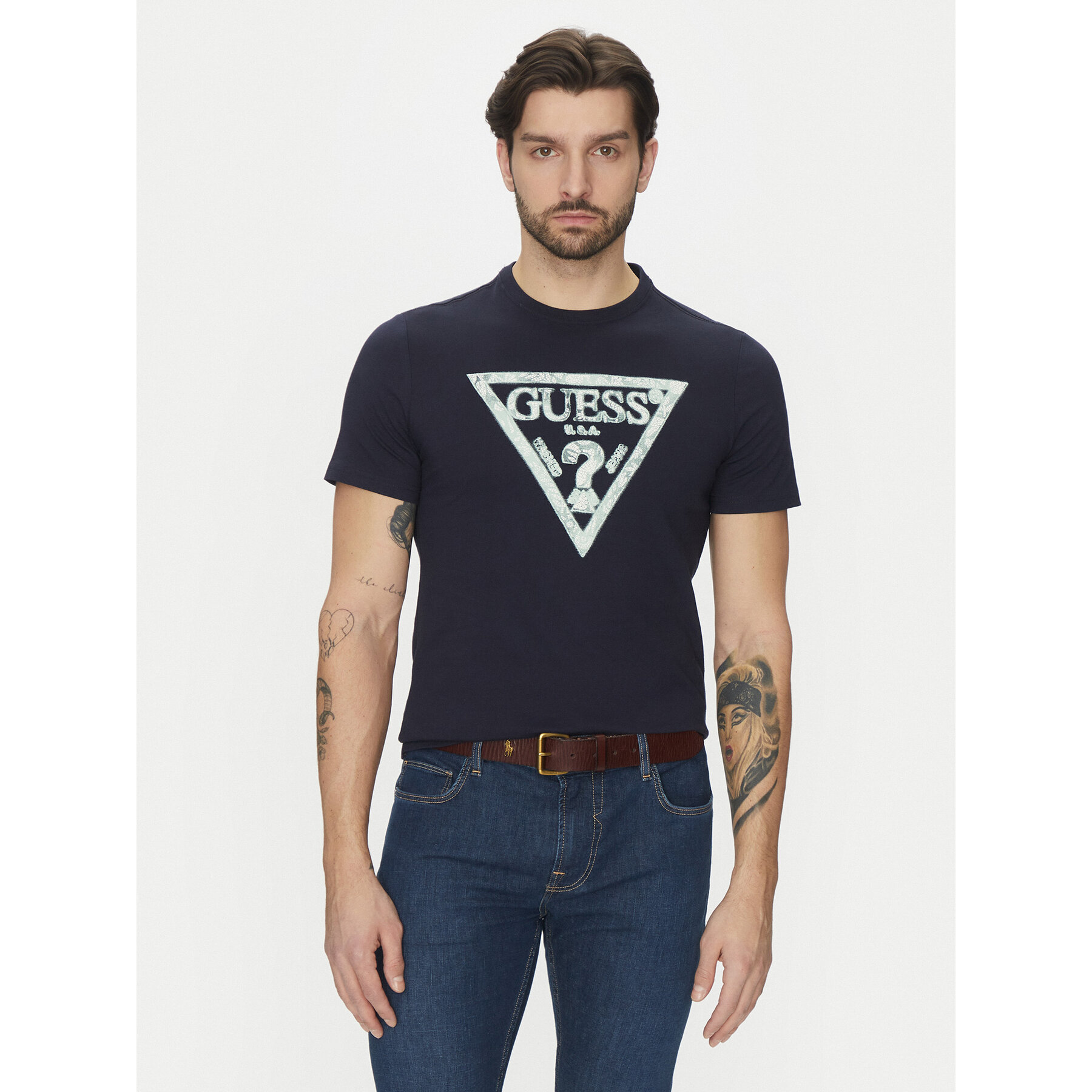 Guess Póló M5GI06I3Z14 Sötétkék Classic Fit
