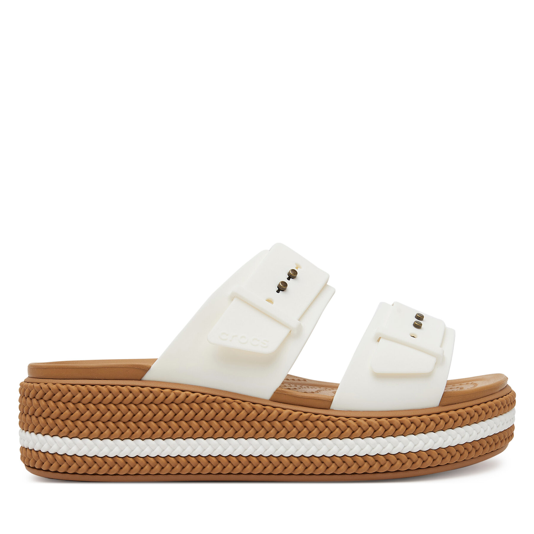 Şlapi Crocs Brooklyn Woven Buckle 209978 Alb