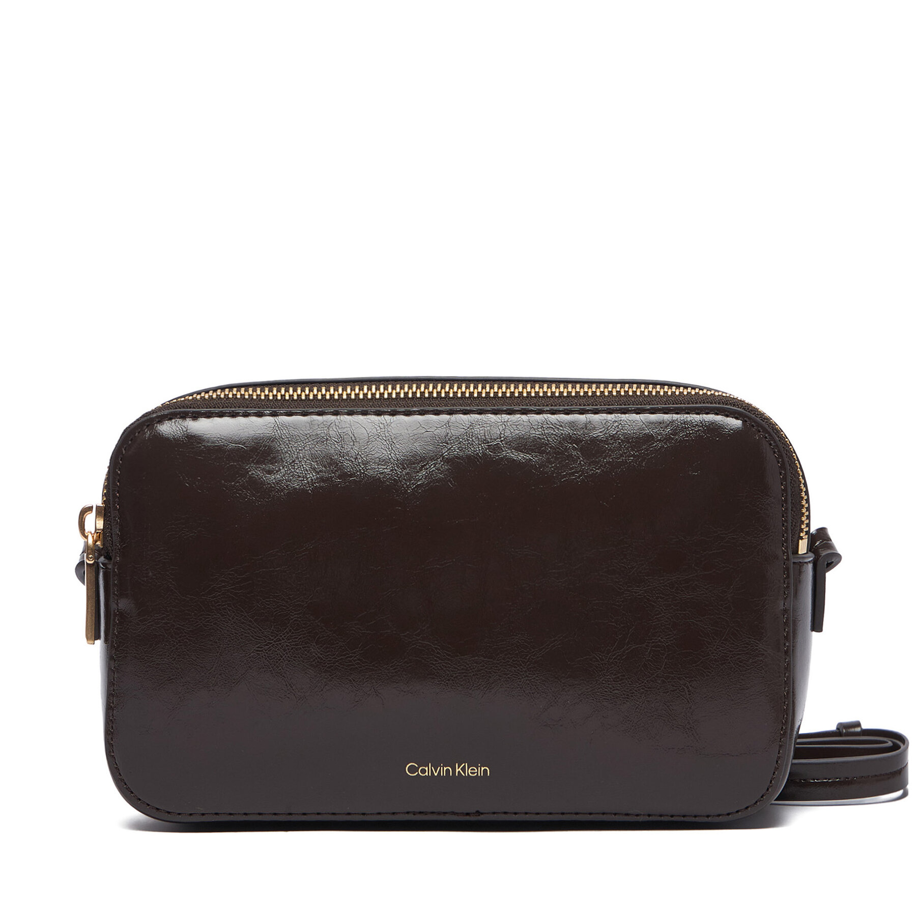 Ročna torba Calvin Klein Foil Logo Glossy Camera Bag LV04F3539G Rjava