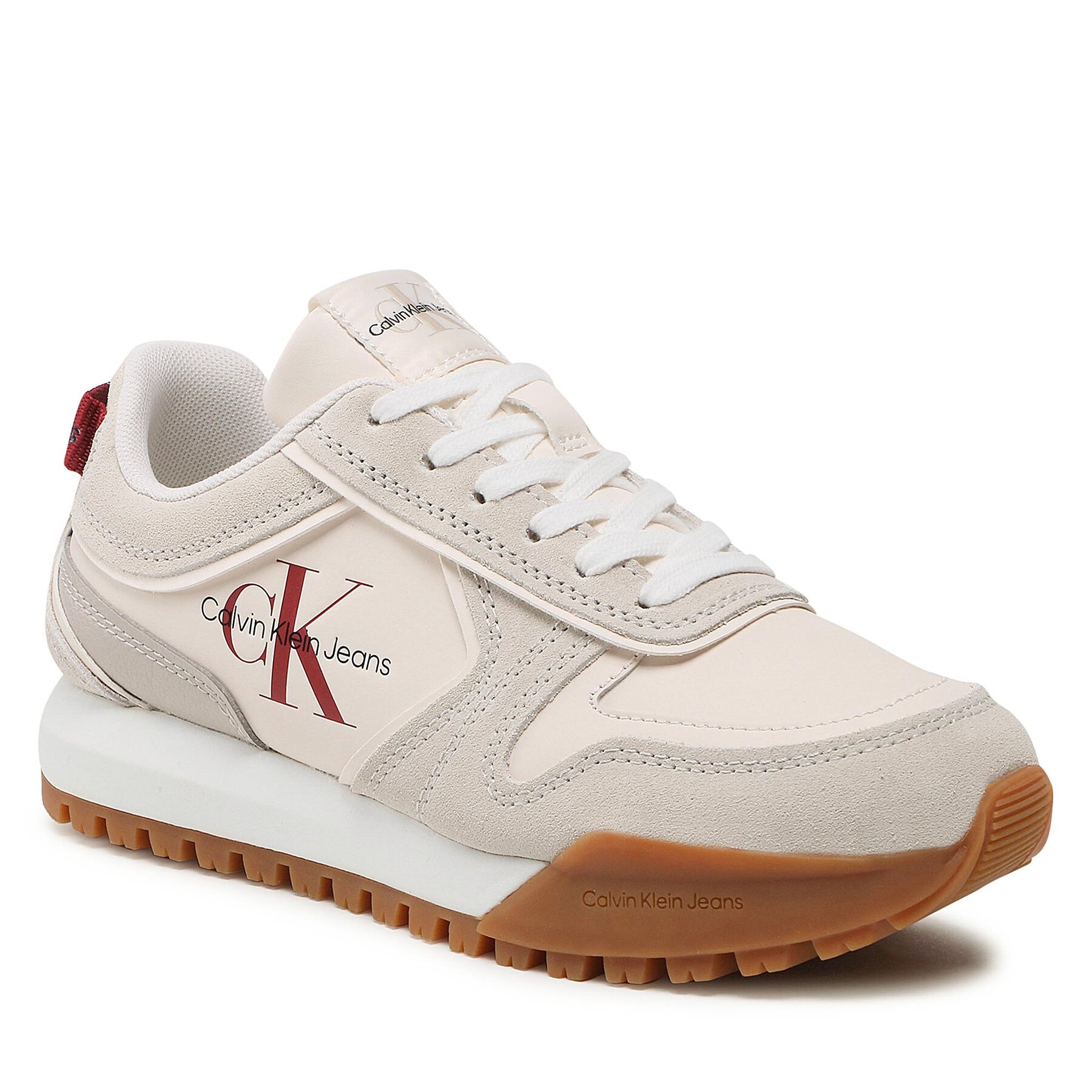 Sneakers Calvin Klein Jeans Toothy Runner Irregular Lines W YW0YW00934 Ancient White/Eggshell 0K9