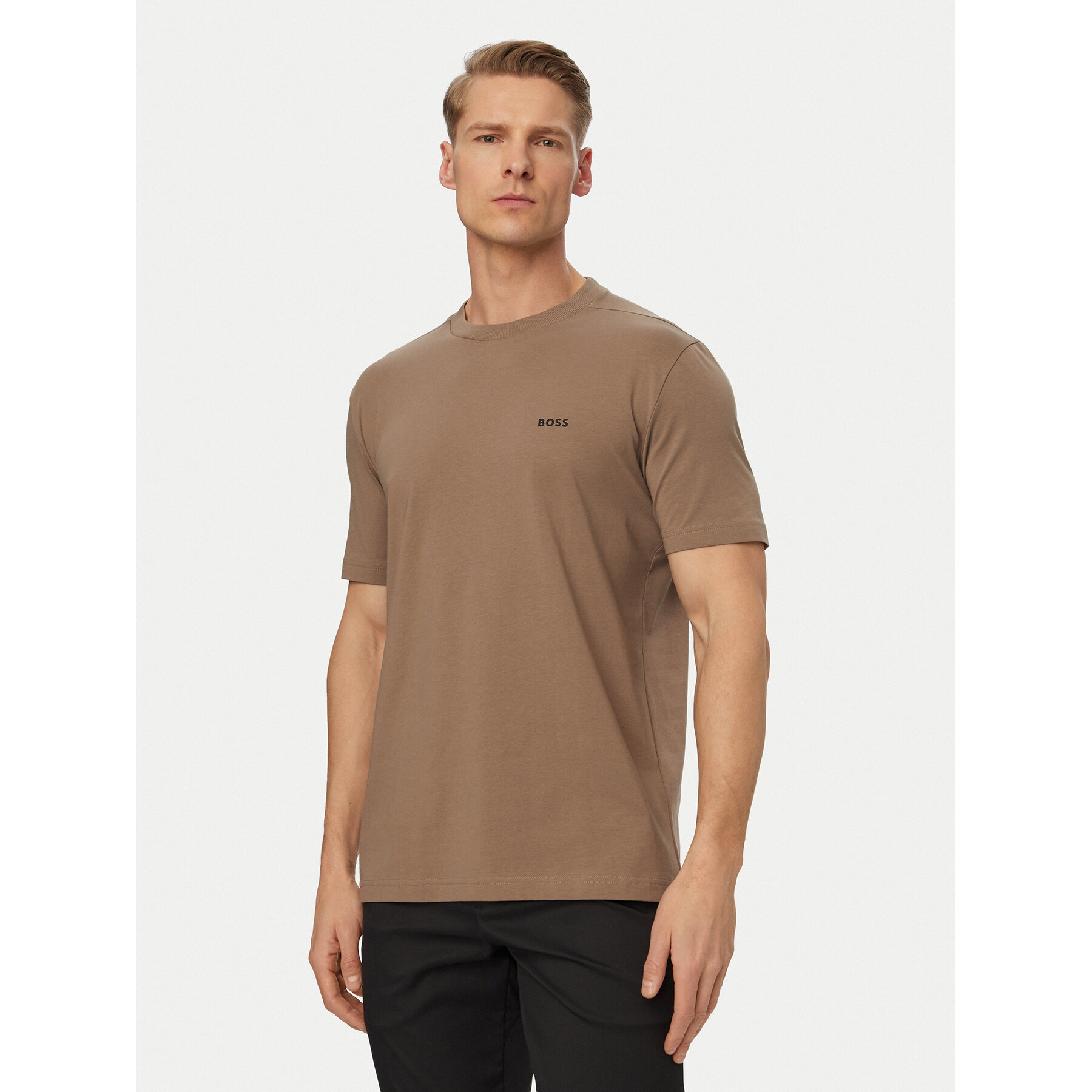 BOSS T-shirt 50506373 Kaki Regular Fit