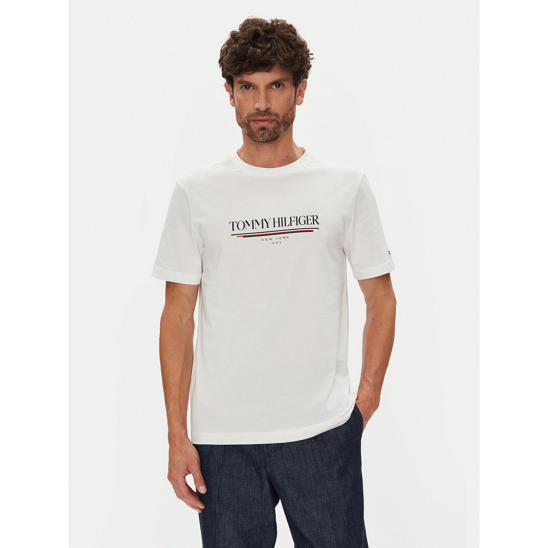 Tommy Hilfiger T-Shirt Brand Love MW0MW40324 Λευκό Regular Fit