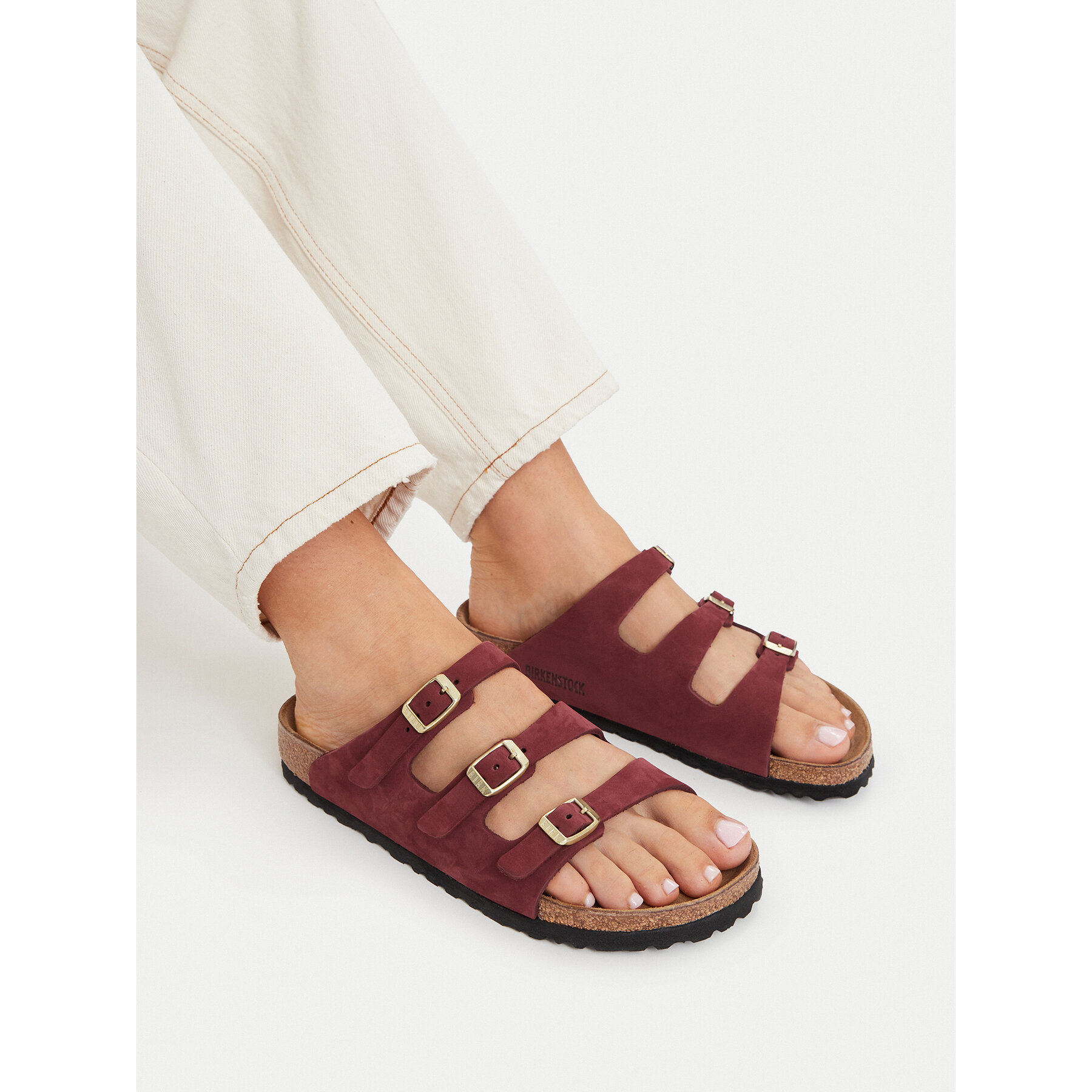 Natikači Birkenstock Florida 1033172 Bordo rdeča