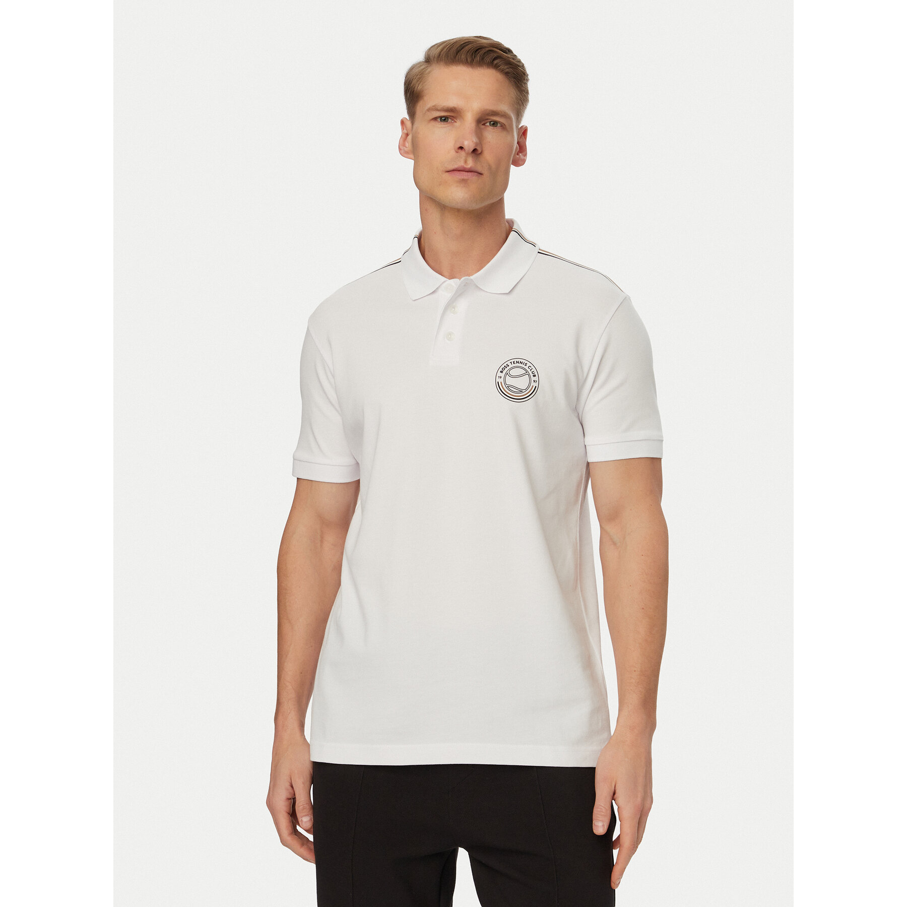 BOSS Poloshirt Open 50560261 Weiß Regular Fit