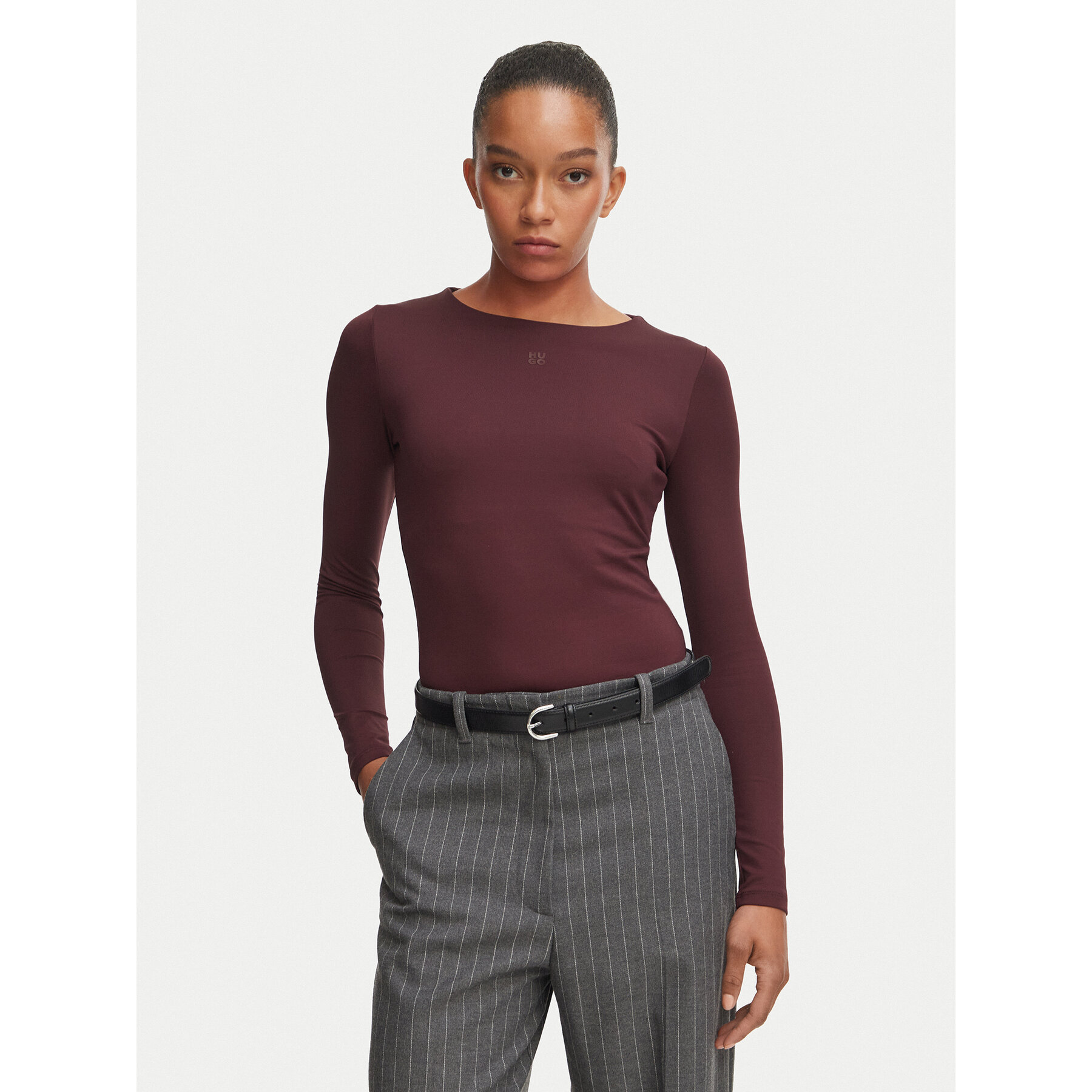 HUGO Bluse Dasiia 50545208 Dunkelrot Slim Fit