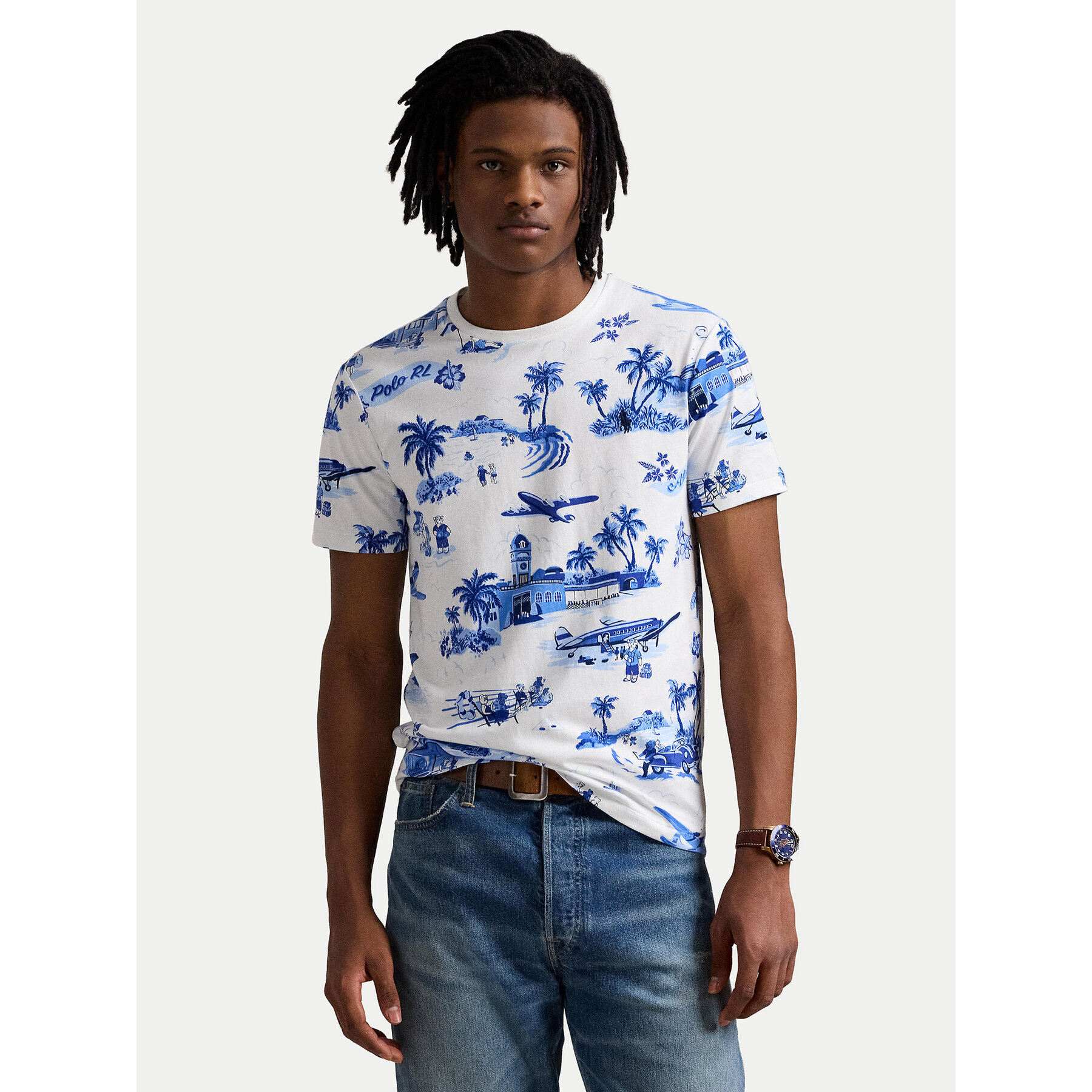 Polo Ralph Lauren Póló 710963814001 Kék Custom Slim Fit