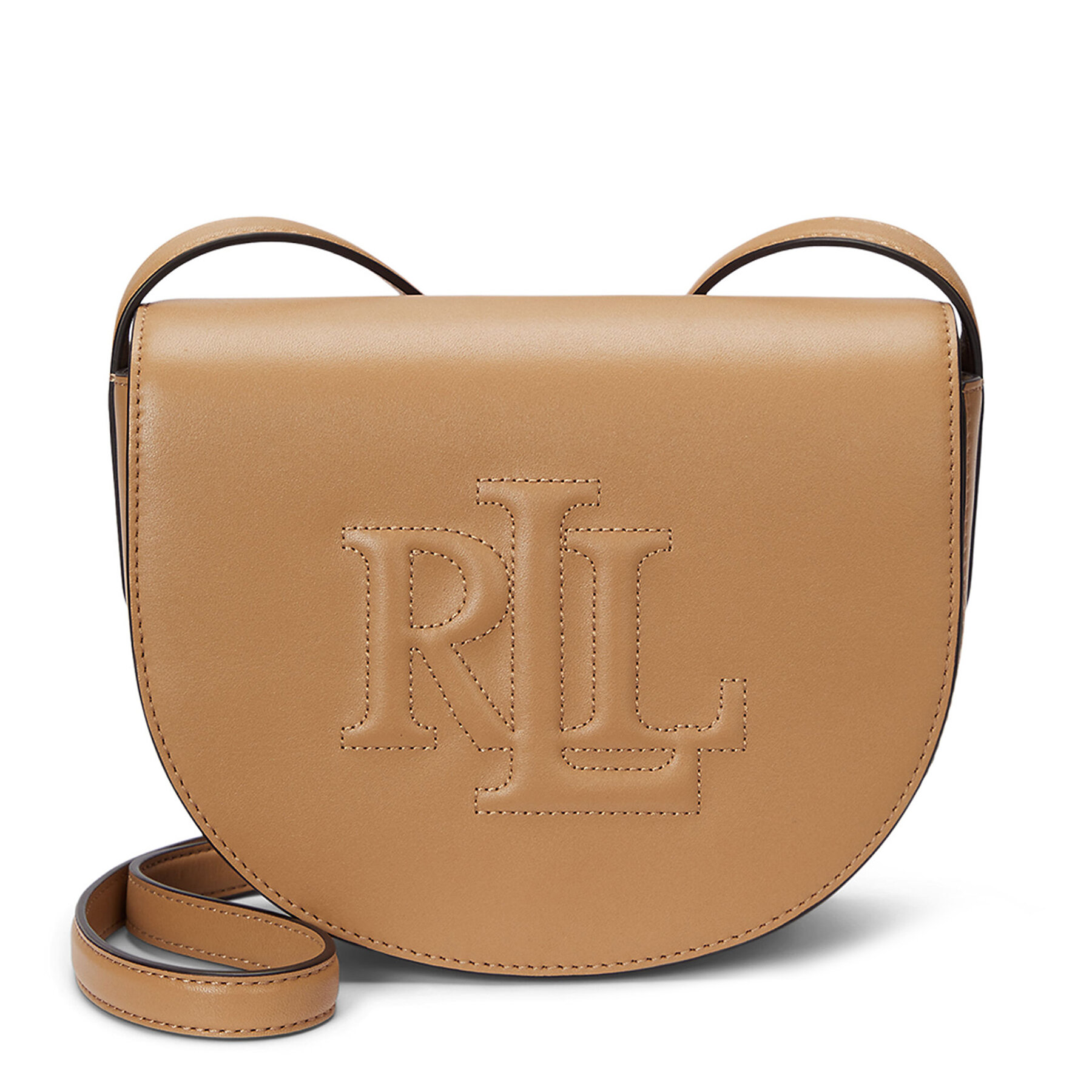 Kabelka LAUREN RALPH LAUREN Witley Leather Medium Embossed Logo Crossbody Bag 431950130008 Hnedá
