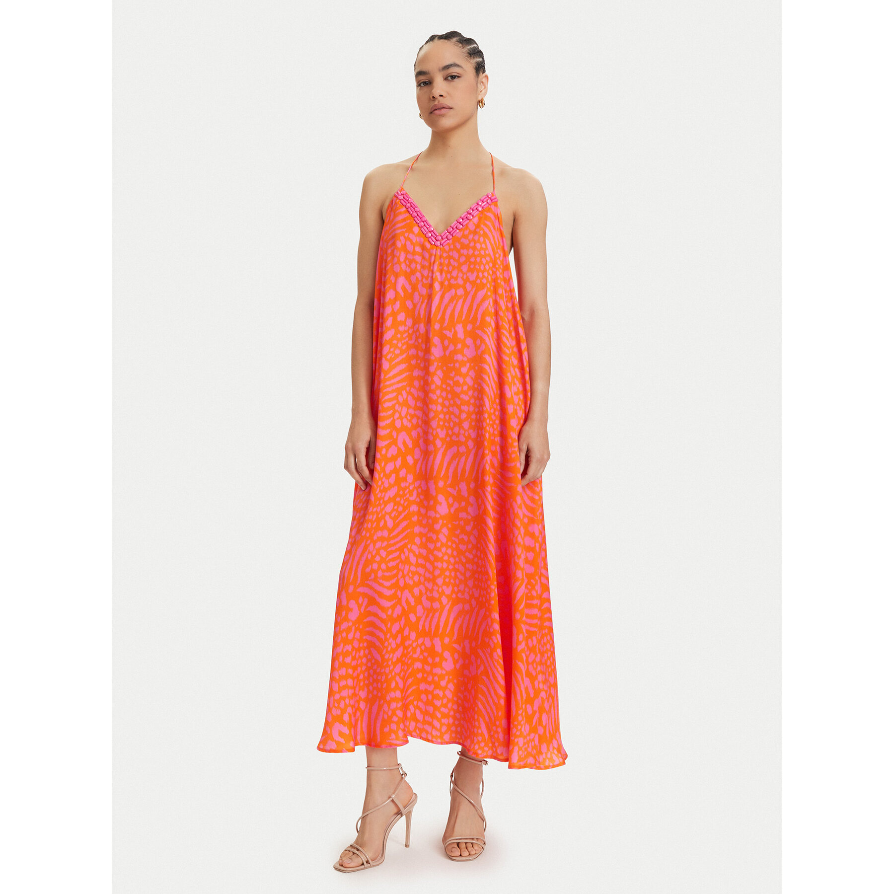 LOLA CASADEMUNT Sommerkleid LS2616030 Orange Regular Fit