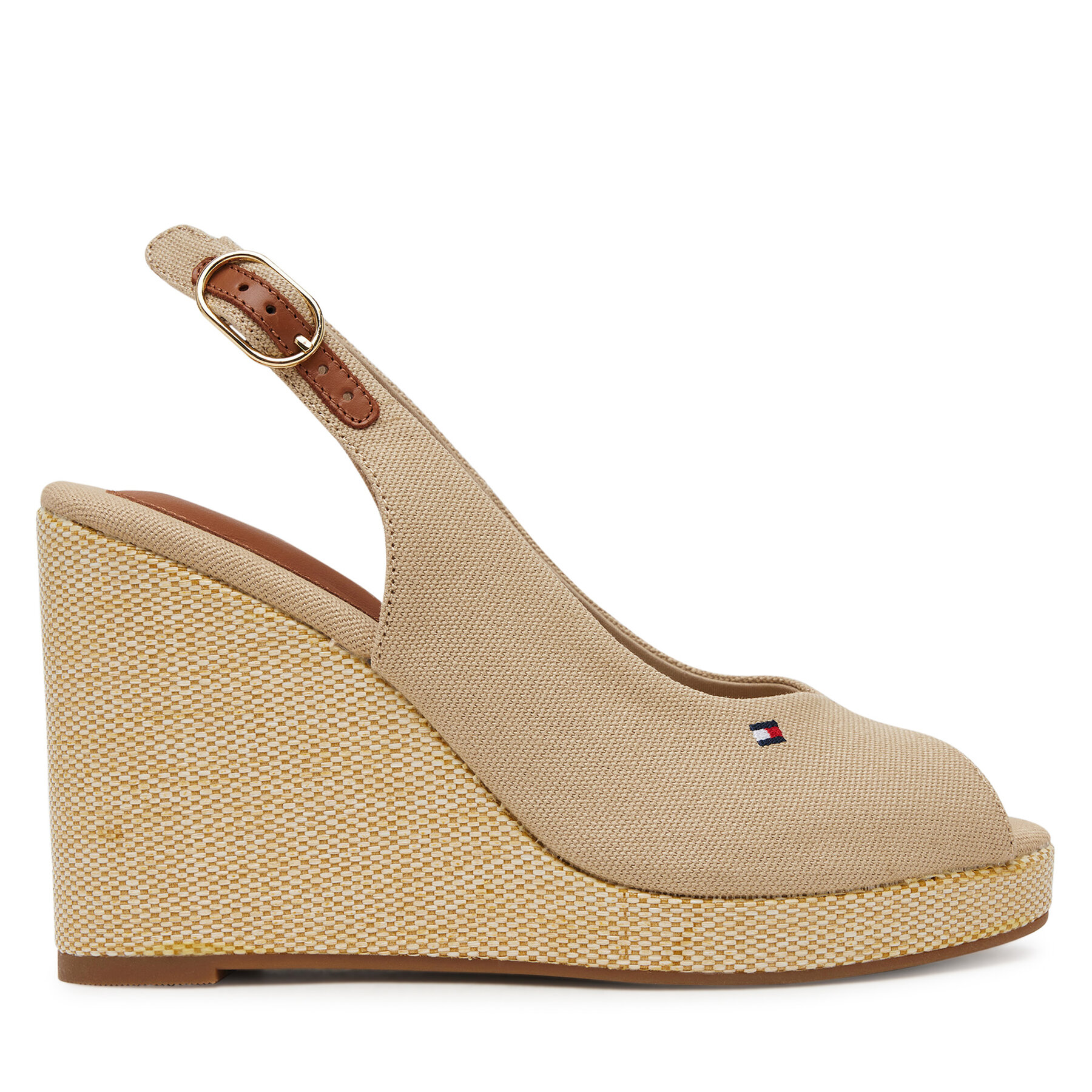 Espadrilles Tommy Hilfiger Flag High Wedge Espad Slingback FW0FW08597 Bēšs