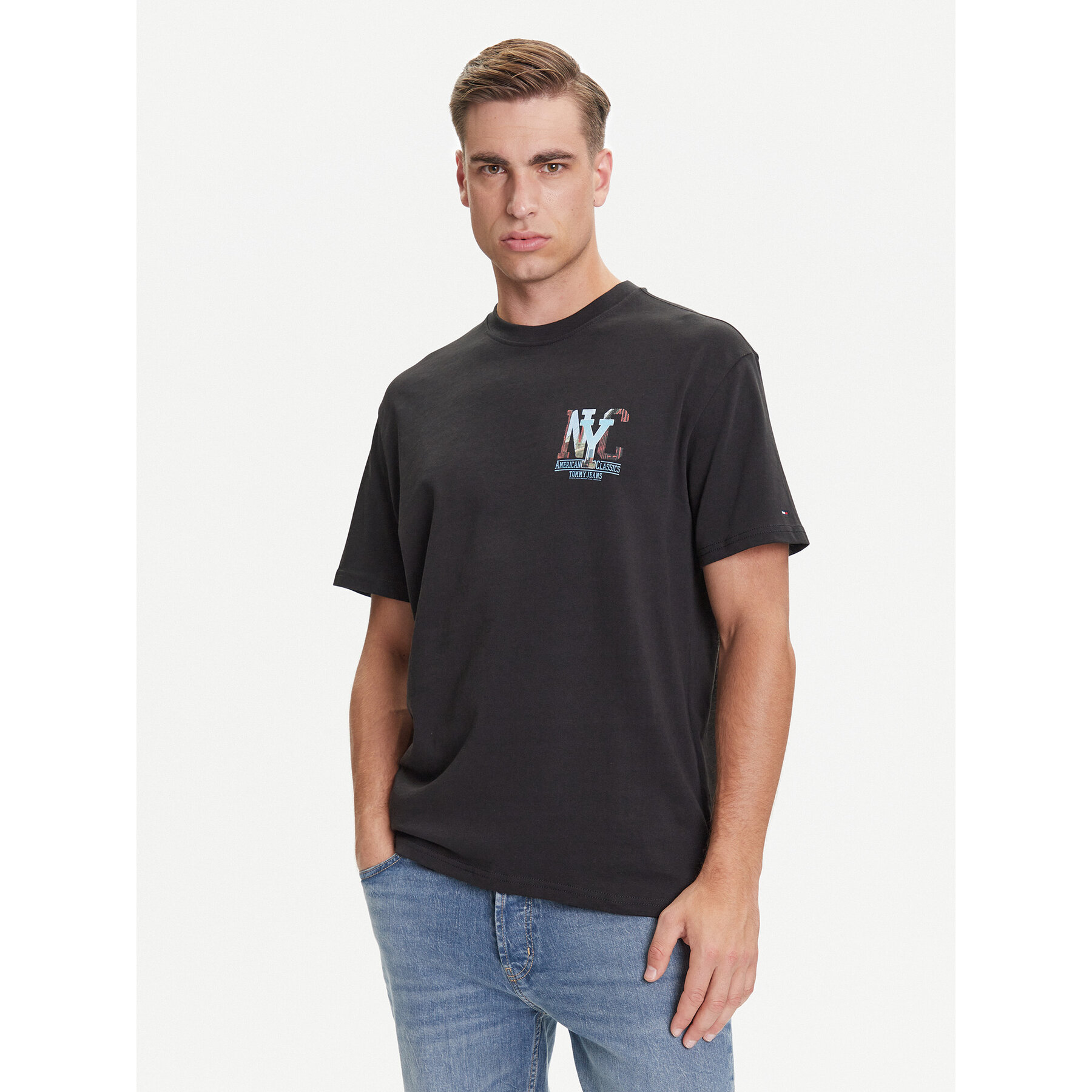 Tommy Jeans T-shirt Novelty DM0DM21831 Siva Relaxed Fit