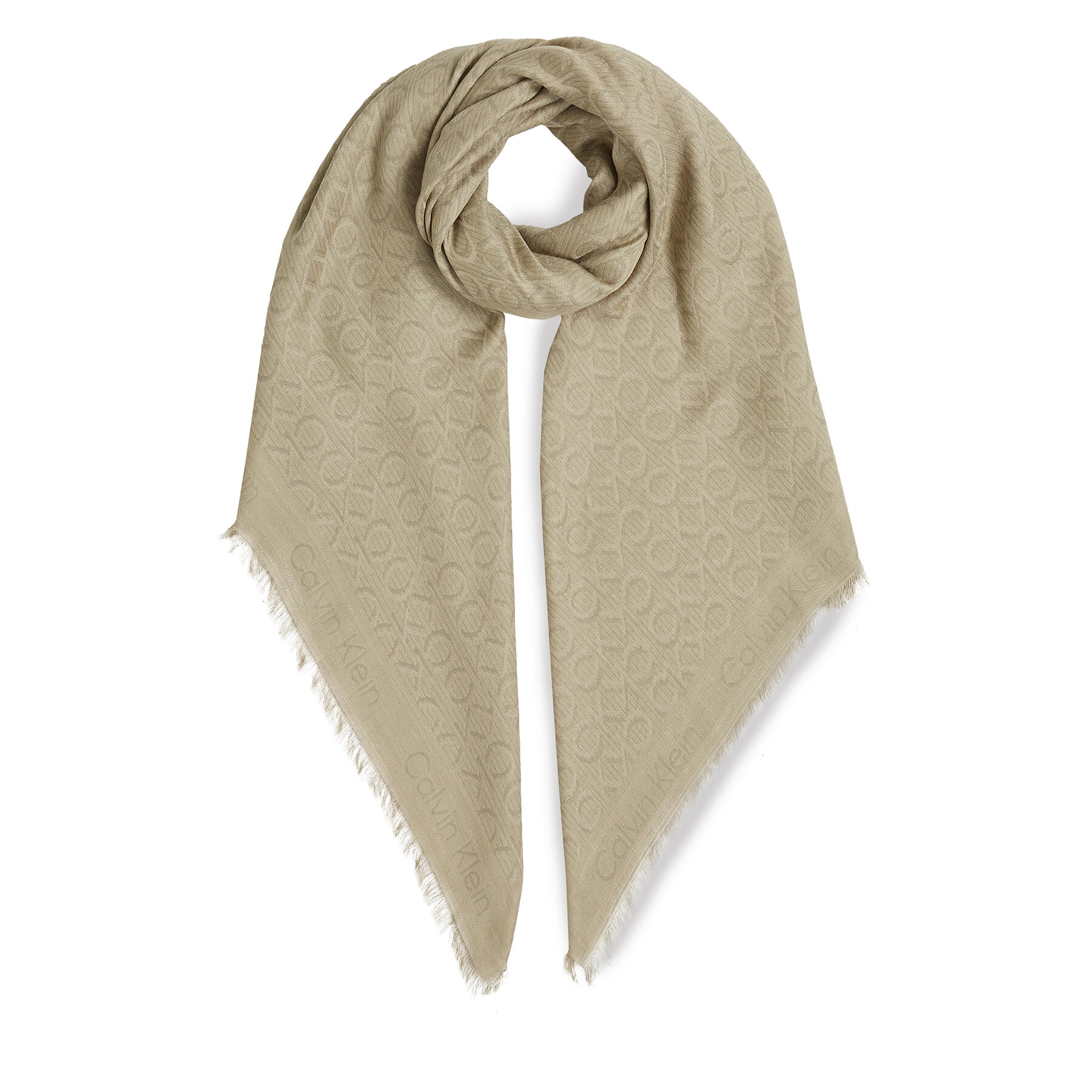 Naglavna ruta Calvin Klein Monogram Jacquard Scarf K60K608779 Zelena