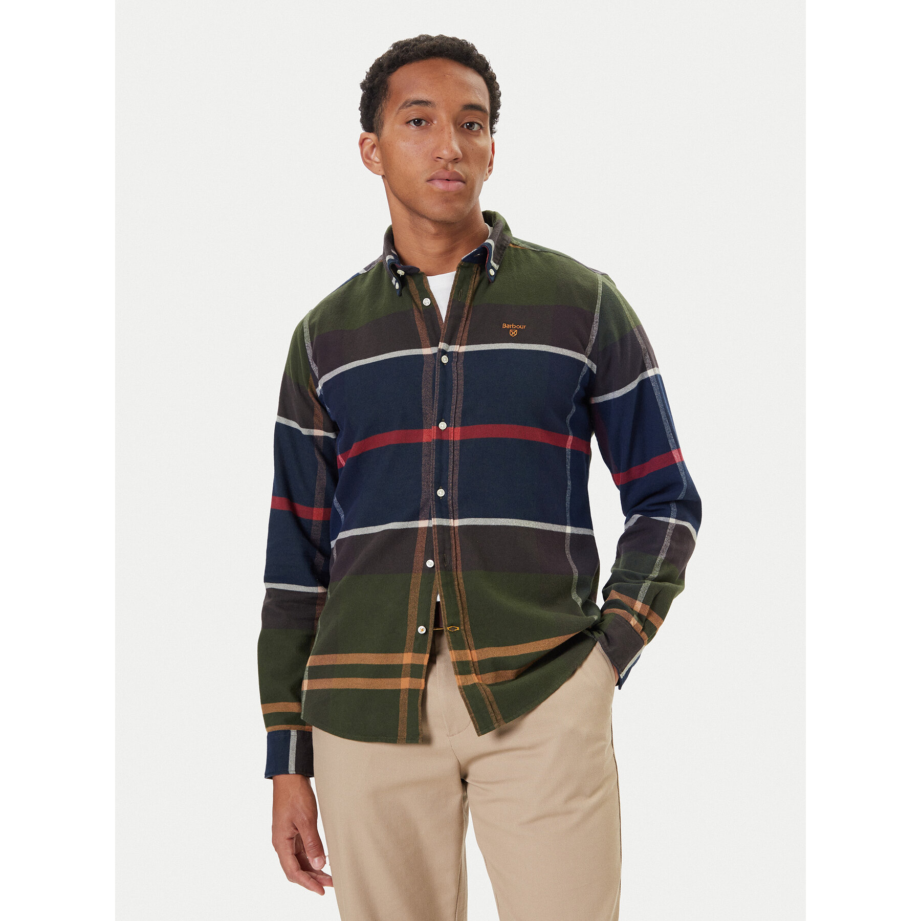 Barbour Hemd Iceloch MSH4994TN11 Beige Tailored Fit