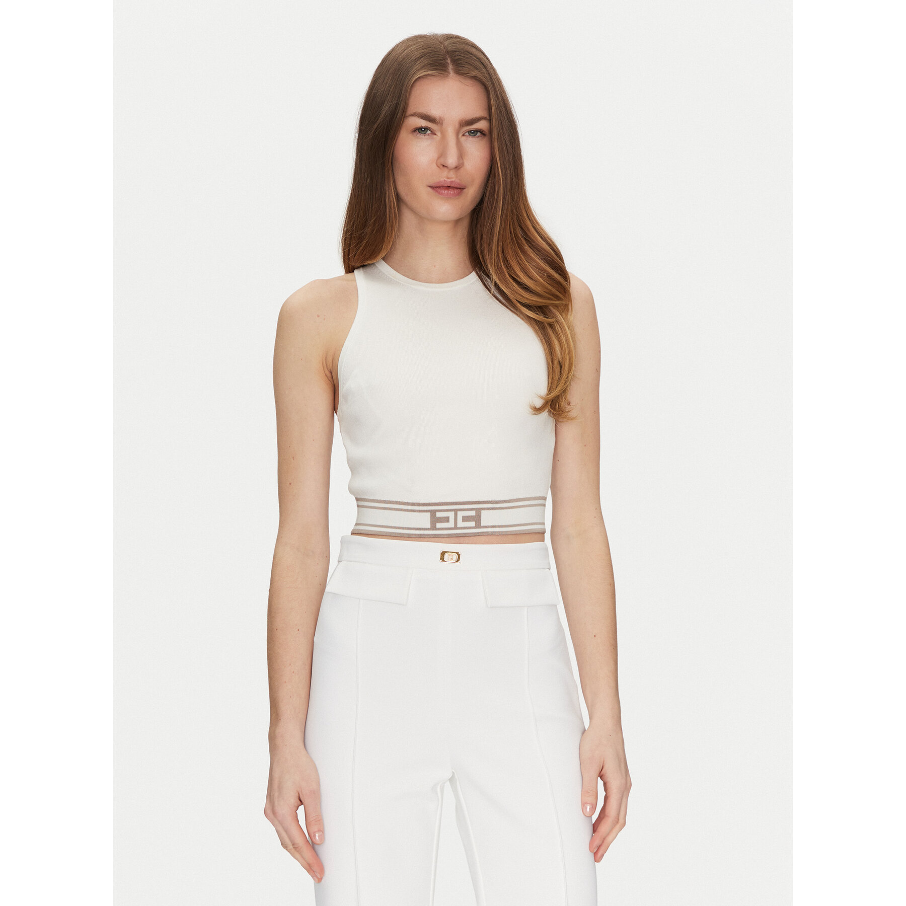 Elisabetta Franchi Elisabetta Franchi Τοπ TK-39S-51E2 Λευκό Slim Fit