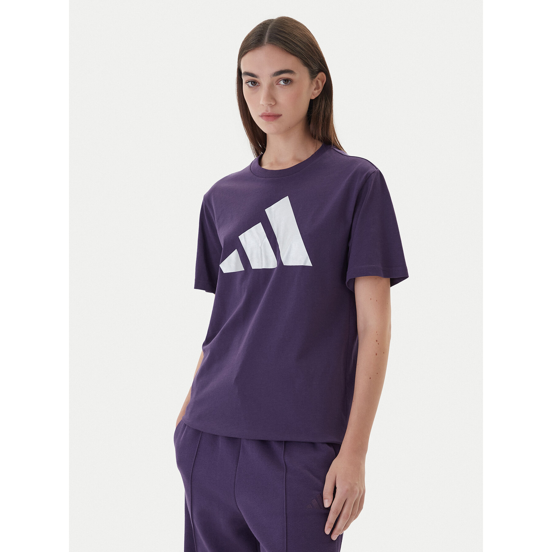 adidas Póló Holiday Metallic Graphic JV8527 Lila Regular Fit