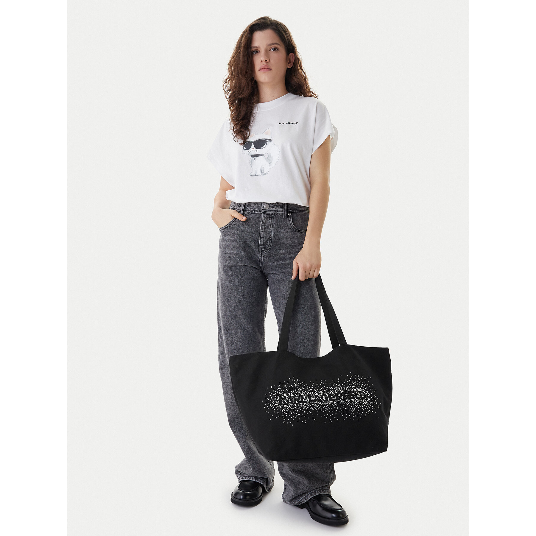 Дамска чанта KARL LAGERFELD B1W50087 Черен