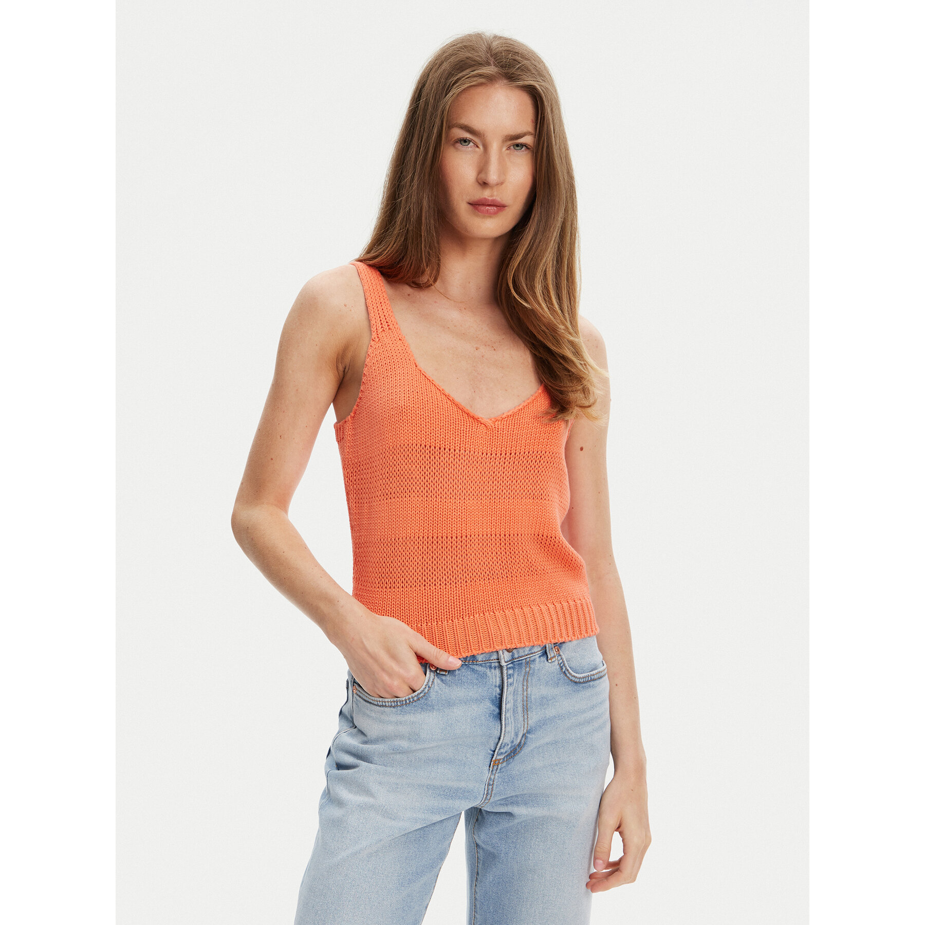 United Colors Of Benetton Top 1898DH018 Orange Relaxed Fit