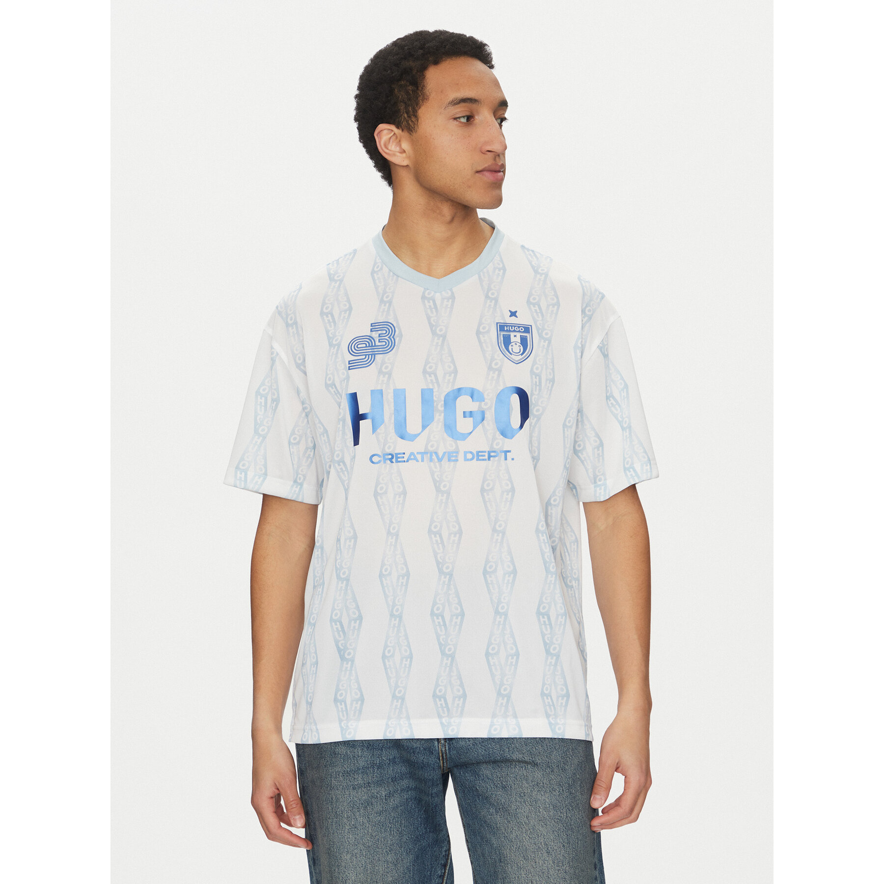 HUGO Póló Notbal 50536080 Fehér Oversize