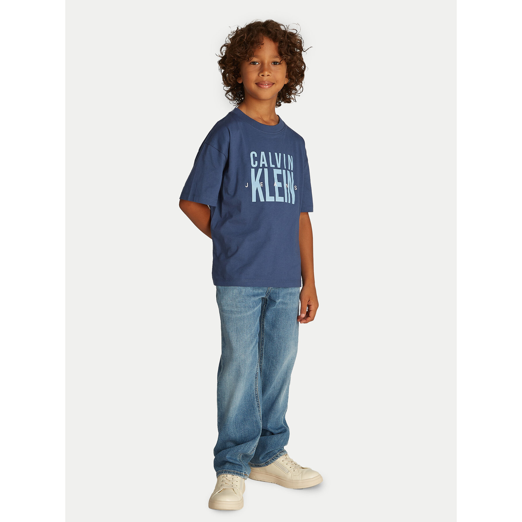 Calvin Klein Jeans Póló Bold Graphic IB0IB02448 Kék Relaxed Fit