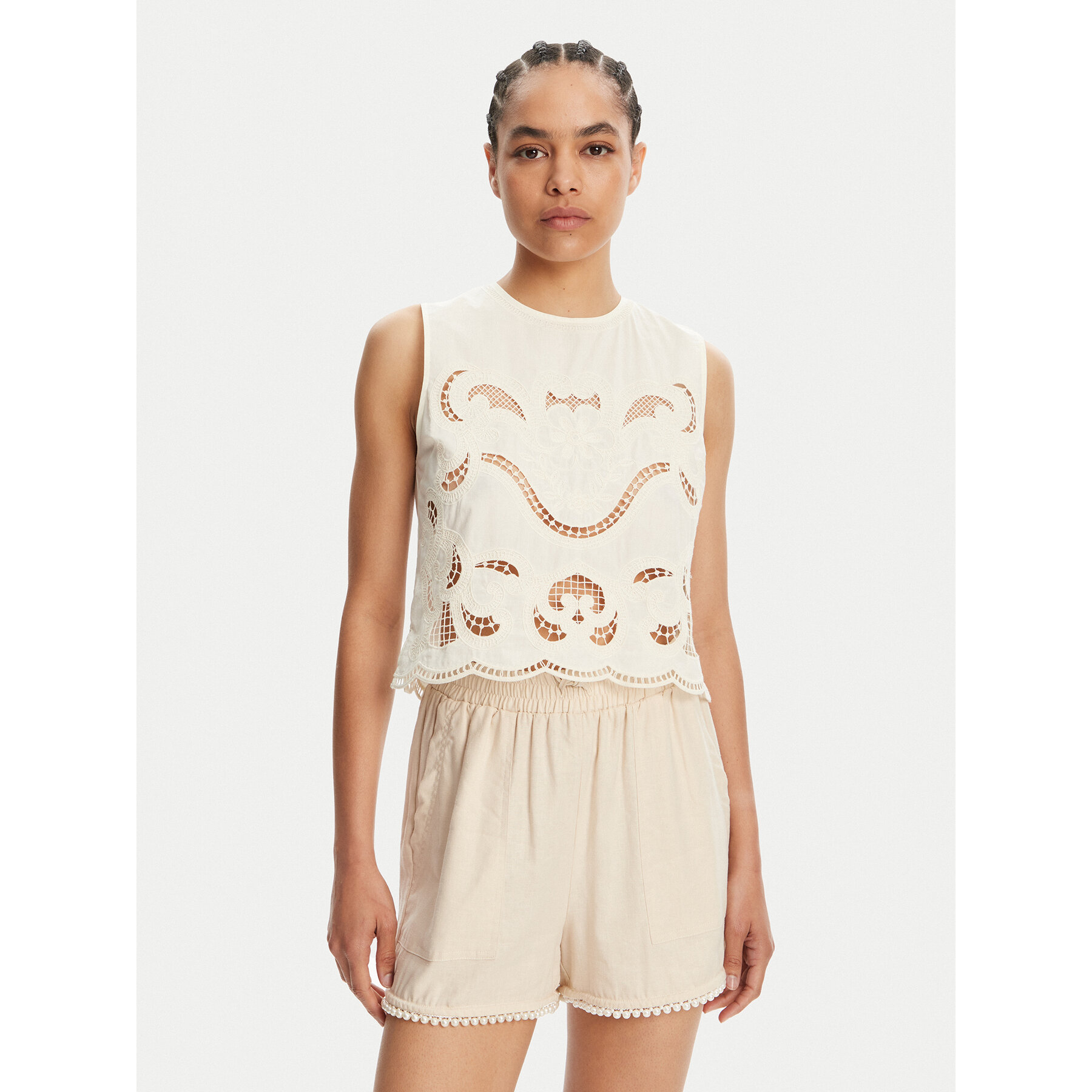 TWINSET Felső 251TT2165 Bézs Loose Fit