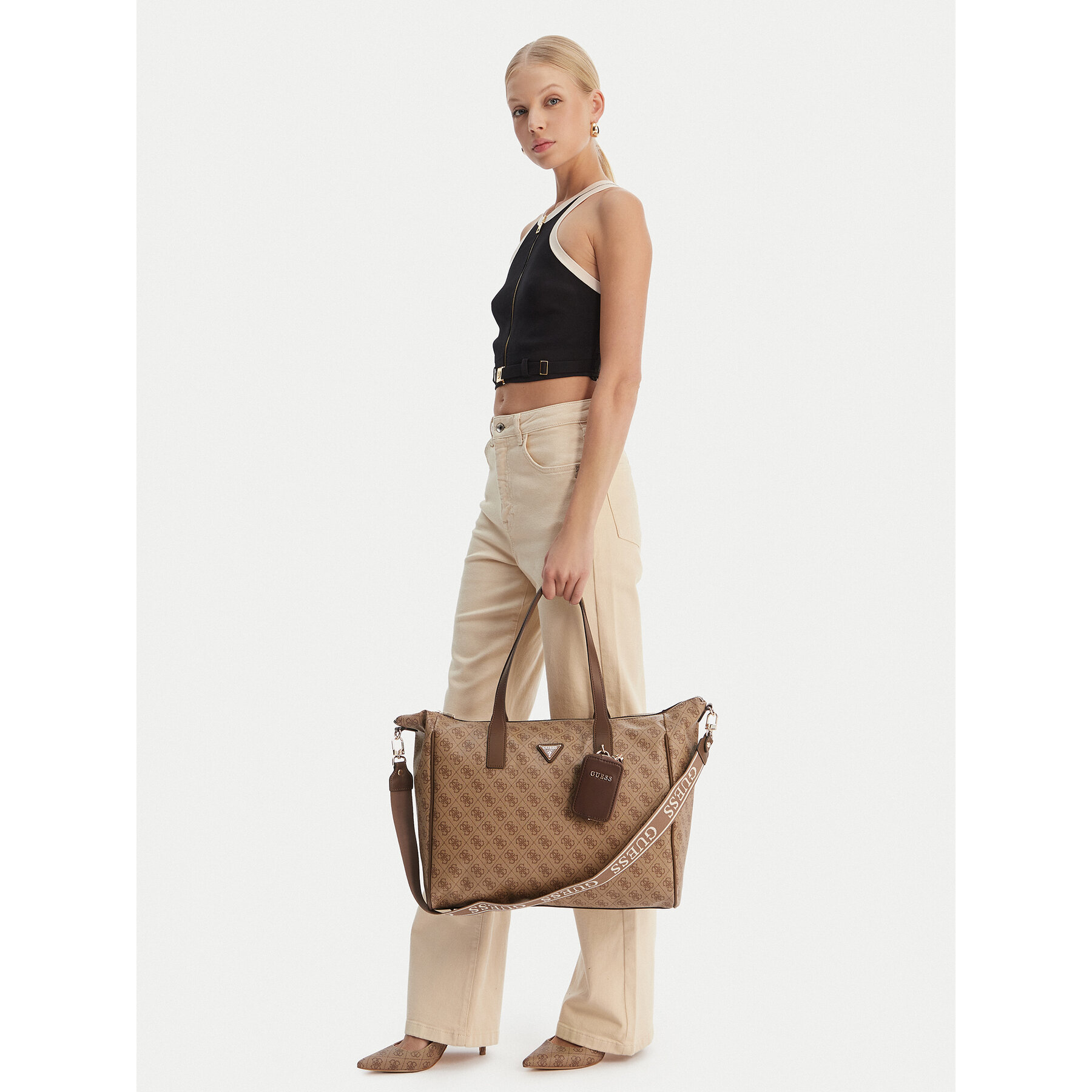 Τσάντα Σαββατοκύριακου Guess Latona Travel TWHB92 11017 Καφέ