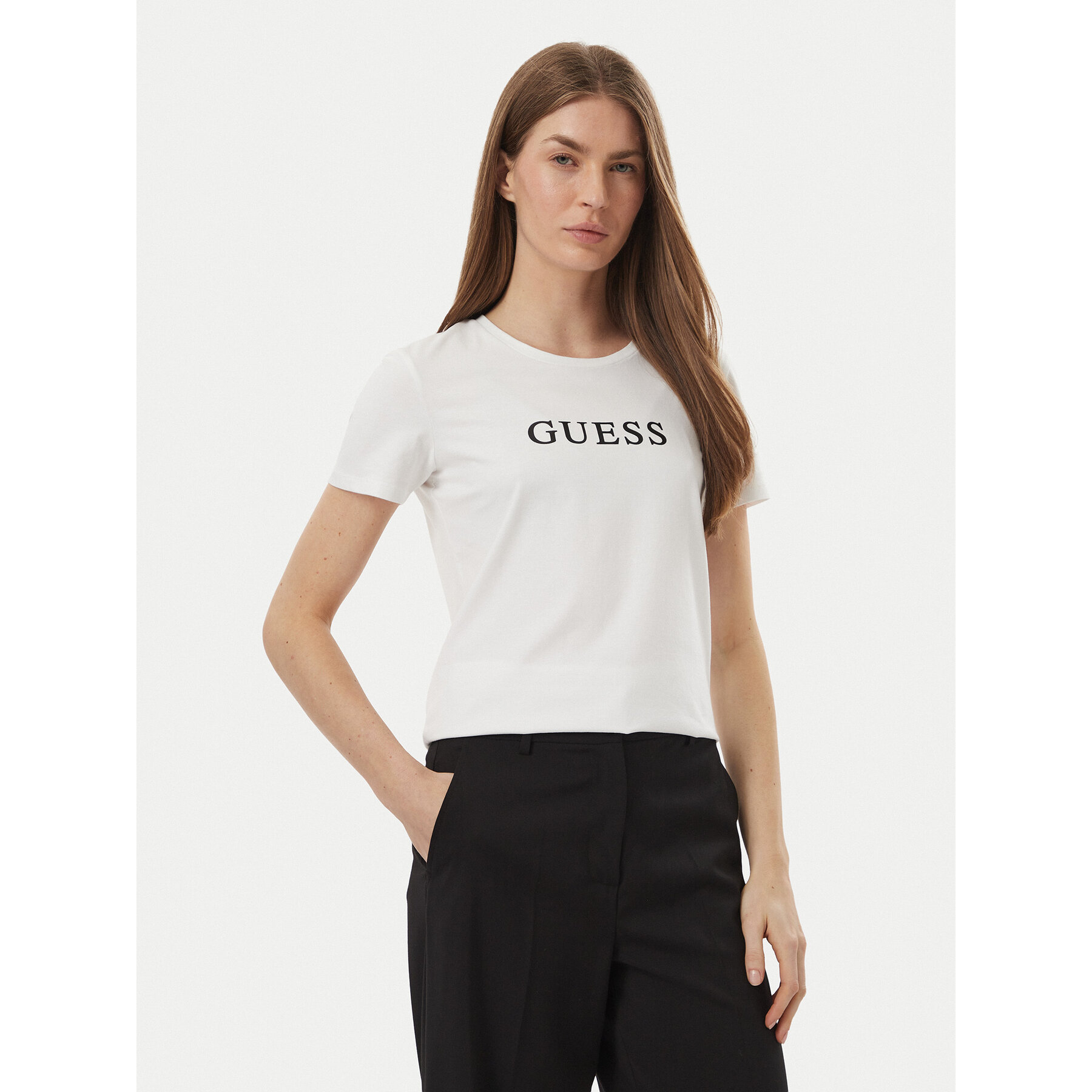 Guess T-Shirt O5RI01 KBBU1 Λευκό Slim Fit