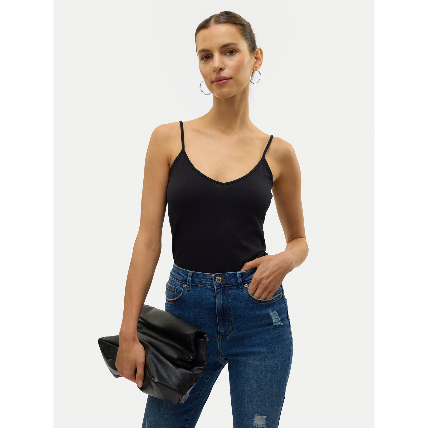 Vero Moda Τοπ My Soft 10152911 Μαύρο Regular Fit