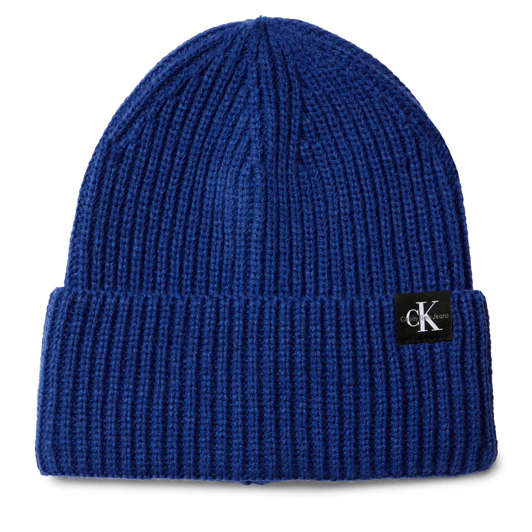 Čiapka Calvin Klein Jeans Monogram Rib Beanie IU0IU00440 Modrá